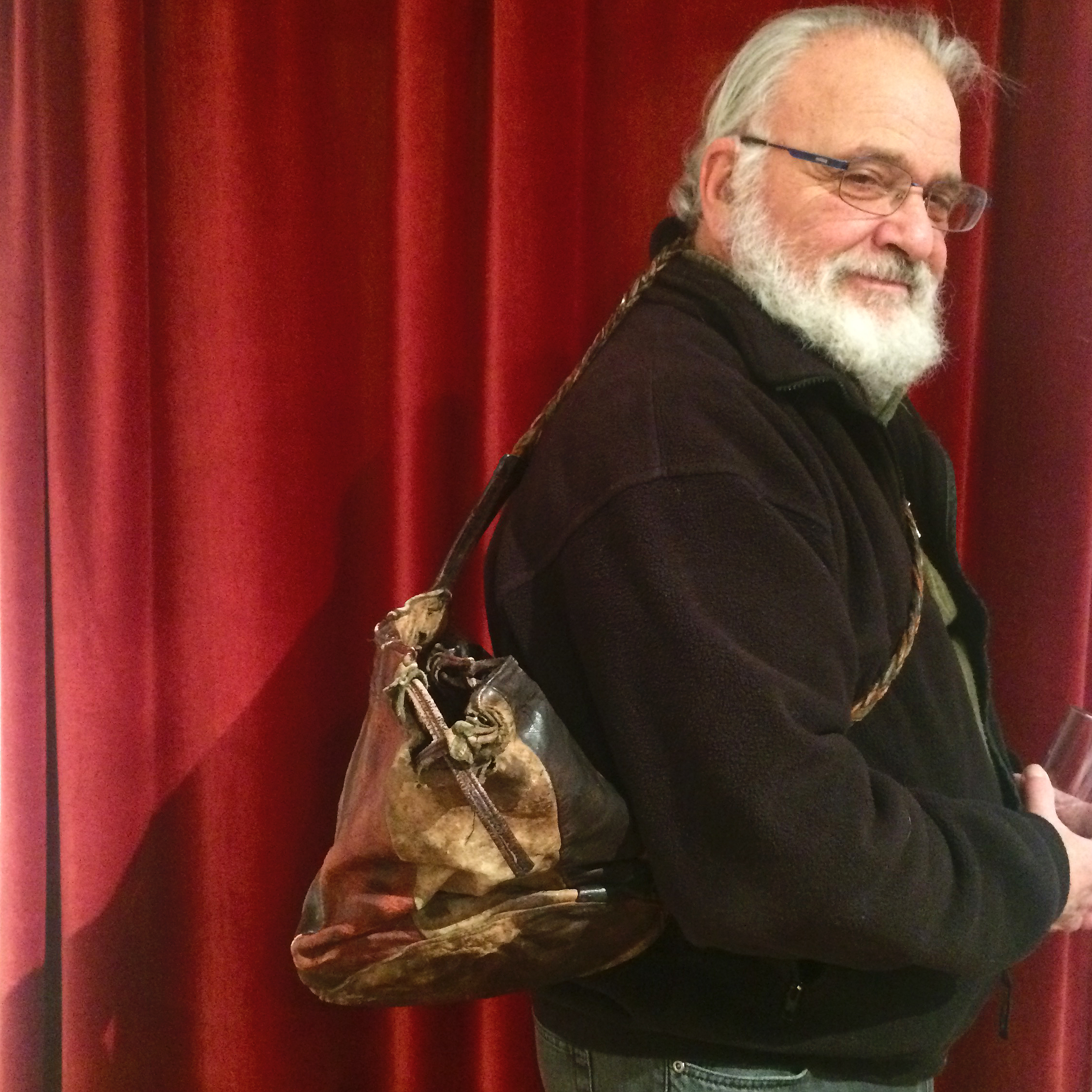 Al Wunder Object: leather bag Story: In 1971 I moved to San Francisco from New York. I started teaching dance solo for the first time. The bag was a payment for my classes, and I used it to carry my dance gear.