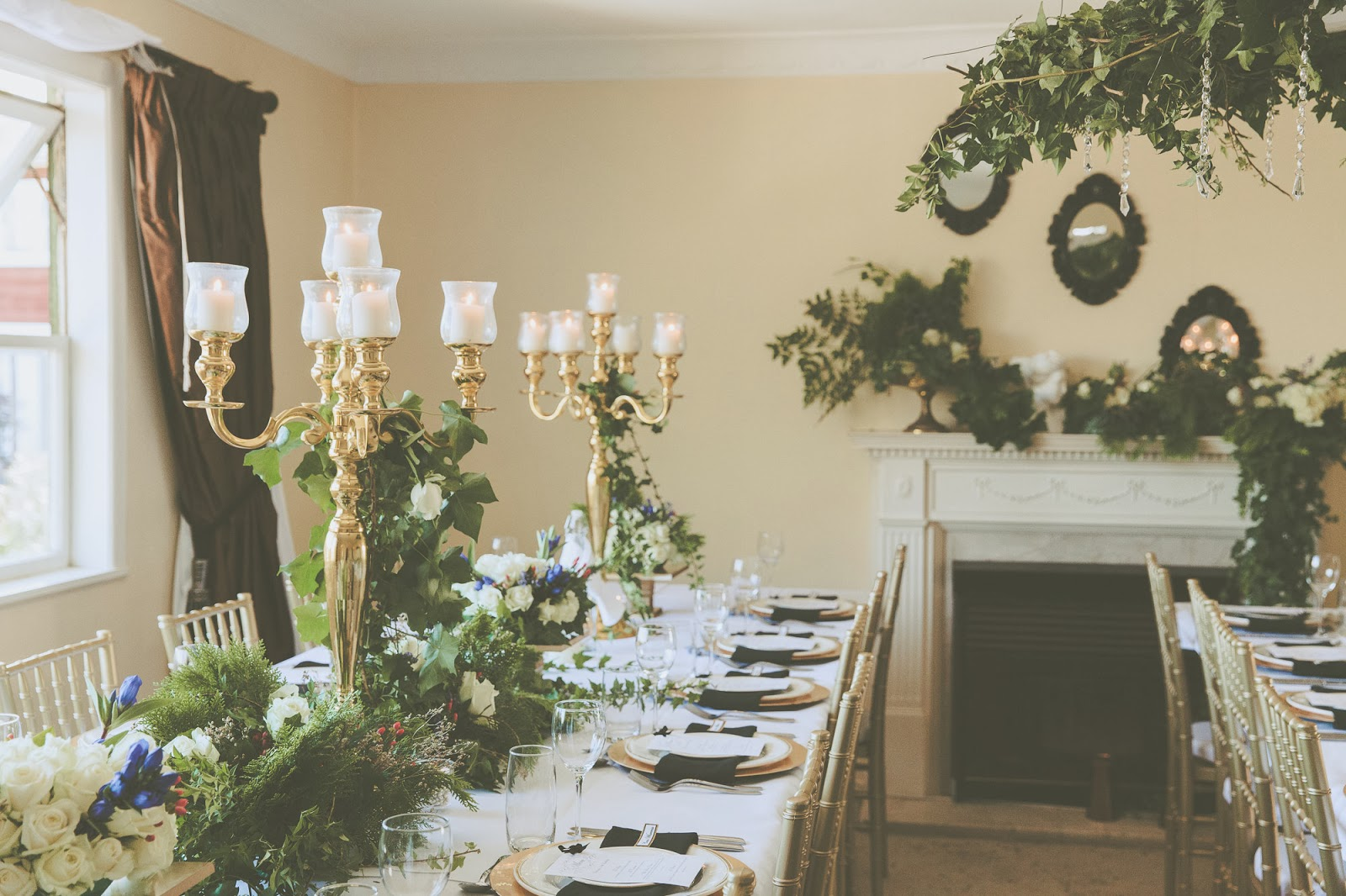 Flowers and Styling by Harlow Garland for a Formal 30th Birthday Soiree - let us create your dream engagement party venue!