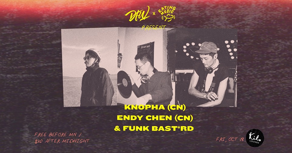 Darker Than Wax x Eating Music PRESENT Knopha (CN, Eating Music), Endy Chen (CN, Eating Music/Groove Bunny/NTS) & Funk Bast*rd COVER | free before midnight, $20 after midnight Darker Than Wax presents a series of nights featuring acts from all over the region. We’ll be spotlighting the best talents, producers and collectives from Thailand to Indonesia to Vietnam to Japan and more. For this second instalment, we are tying up with Shanghai’s up-and-coming label Eating Music, who will be sending its selectors Endy Chen and Knopha from the mainland to our tropical shores. Playing alongside them will be DTW’s head honcho Funk Bast*rd, who has cemented himself as one of the go-to selectors in the region, and this night is set to be another sonic excursion. KNOPHA (Eating Music) https://soundcloud.com/knophasound Hot off his Shanghai Boiler Room set, Noah Li aka Knopha is arguably one of China’s best kept secrets. His unique blend of house, techno and ambient music has allowed him to carve a rather special niche for himself, and has released a few quality EPs under his belt. Most recently, through his own take on 90s oriental ambient music, Knopha is slowly drawing attention within and outside of China. He is paving his own way through the unknown world where dance, ambient music and alien soundscape co-exist. The surprisingly well-received EP ‘Nothing Nil’ that was released via Shanghai based label Eating Music, instead of the deep house groove he was previously known for, Noah presented an enigmatic fourth world 3-tracker built on 90s inspired sound palette. The record was supported by Chee Shimizu, PLO Man, AZ (Revelation Time, Osaka), Julian Horn (Edition Hawara, Vienna) and etc. Besides being a producer and DJ, Noah is also a party promoter with goals to connect China with the underground worldwide. He co-founded club night Beatween, which has hosted revere selectors including Orpheu The Wizard, Pender Street Steppers, Bake, Bell Towers and etc. He also co-produces a podcast show Beatween Radio, a platform to share a wide range of music with guests. ENDY CHEN (Eating Music, Groove Bunny, NTS) https://www.mixcloud.com/endy-chen A renowned vinyl collector, Endy Chen has been in the music game for many years, and is a huge collector of 70s Asian grooves. He has shared the stage with many great artists like Eric Lau, DJ mitsu the beats, DJ Muro, Cro-Magnon, AZ, Lipelis, Chee Shimizu, Airbear, Munir and many more. He has also headlined some of Shanghai’s coolest parties such as “WOOOZY OFFLINE: VINYL SPECIAL”, and is a regular contributor to NTS Radio, NOISEY, RBMA Radio and Meat & Bone in Shanghai. A man who wears many hats, evidently. In 2013, Endy founded his own record label, Groove Bunny Records, and has released numerous local Chinese artists on CD/cassette and vinyl, selling the records to many countries. In 2014, he co-founded record store Daily Vinyl in Shanghai with DJ ollo-MAM and began to work with some of the finest indie-record labels in the world. Soon enough, DV became one of the most important record spots in China. Funk Bast*rd (Cosa Nostra, Darker Than Wax) https://soundcloud.com/funk-bast-rd One half of the Cosa Nostra duo and co-founder of the prolific net label Darker Than Wax, the Funk Bast*rd has been tirelessly pushing and promoting an alternative expression of left-field music through his widely eclectic, genre-bending sets. It is no surprise when one hears his musical selection which traverses between a huge variety of musical genres, be it deep jazz, soul, funk, boogie, Brazilian grooves, house, hip hop, bass and the most forward sounding beats. His unique sets have taken him around cities like Tokyo, Paris, London, Switzerland, Saigon and Jakarta, and has played alongside the likes of Dam Funk, Pearson Sound, Iron Curtis, Jamie XX, Mike Huckaby, Joakim, Arttu, just to name a few. His unique flow has earned him praises from selectors like Dam Funk, Recloose. Tama Sumo and Jamie XX just to name a few. Most recently, he was invited up to play at Club Shelter in Shanghai, as part of a Darker Than Wax & SVBKVLT collaborative party. On the festival side, the credentials run high too, as he was one of the few locally chosen selectors to have played in Gilles Peterson’s Worldwide Festival in Singapore. His Cosa Nostra project has equally been impressive, with their tracks charted on 22tracks Belgium, various radio shows and online platforms. Now with the label in place boasting of 22 global artists, things look set to evolve even bigger. The Funk Bast*rd always has something in the box that surprises. Just open dem ears. TIME | 10PM till late TABLE BOOKINGS | call or whatsapp 9824 9747 / lounge@kilokitchen.com