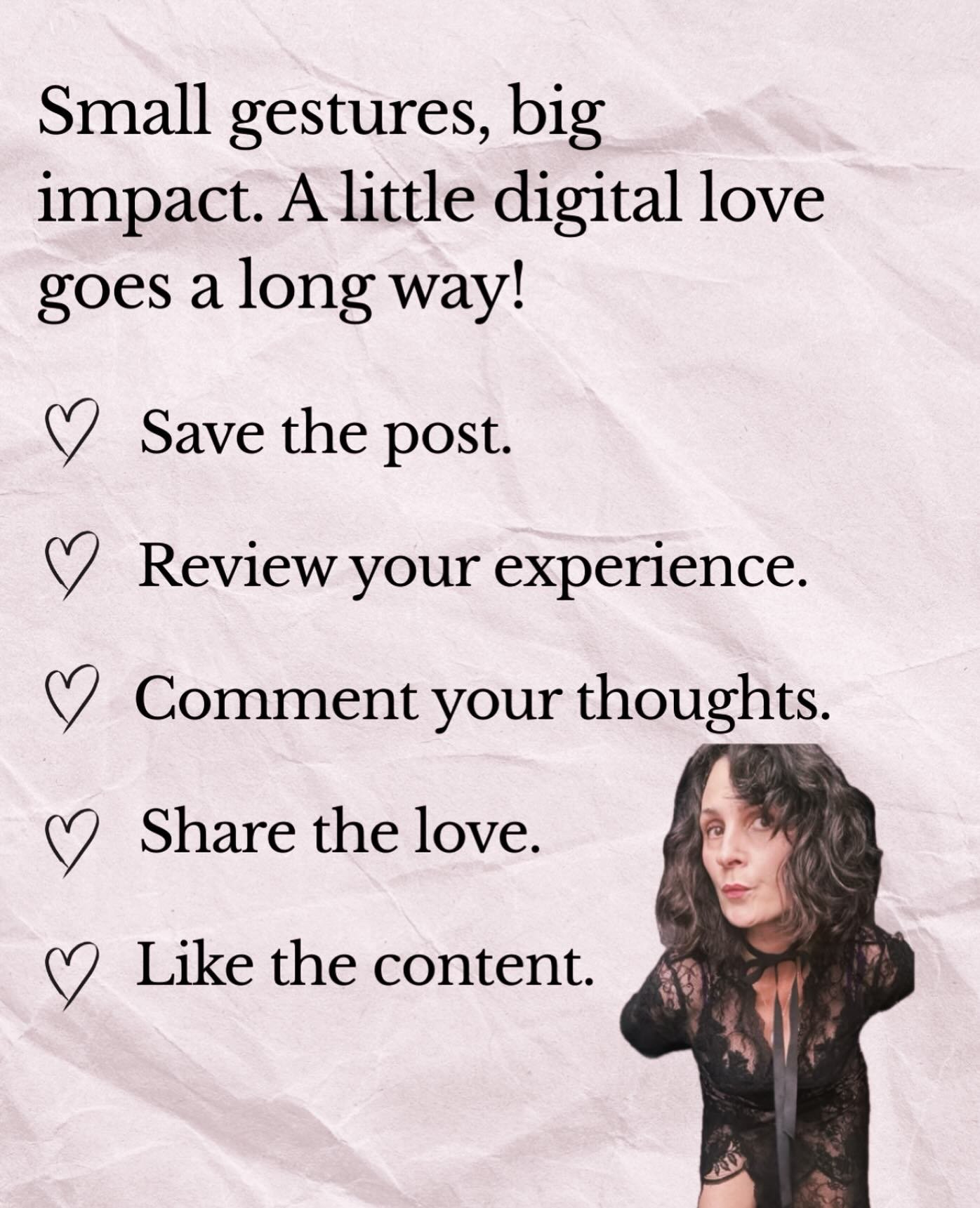 💜 Just a little reminder that supporting your local girl gang costs nothing.
Sharing the love and supporting little independent businesses is so easy, and yes- it&rsquo;s free. Come on, please like, share, save and review. 
Tagging a few of my faves