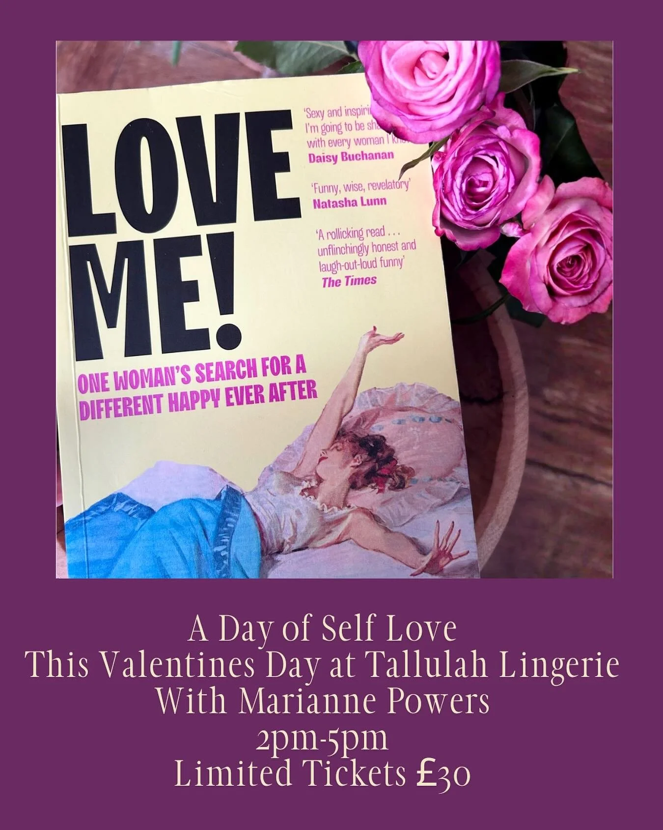 You really are the greatest love of all 💘
Come celebrate you loving you this Vally Day on the first floor at Tallulah with Marianne Powers &amp; her book &lsquo;Love Me&rsquo; - we will be having readings, Q&amp;As and making our very own vows in ha