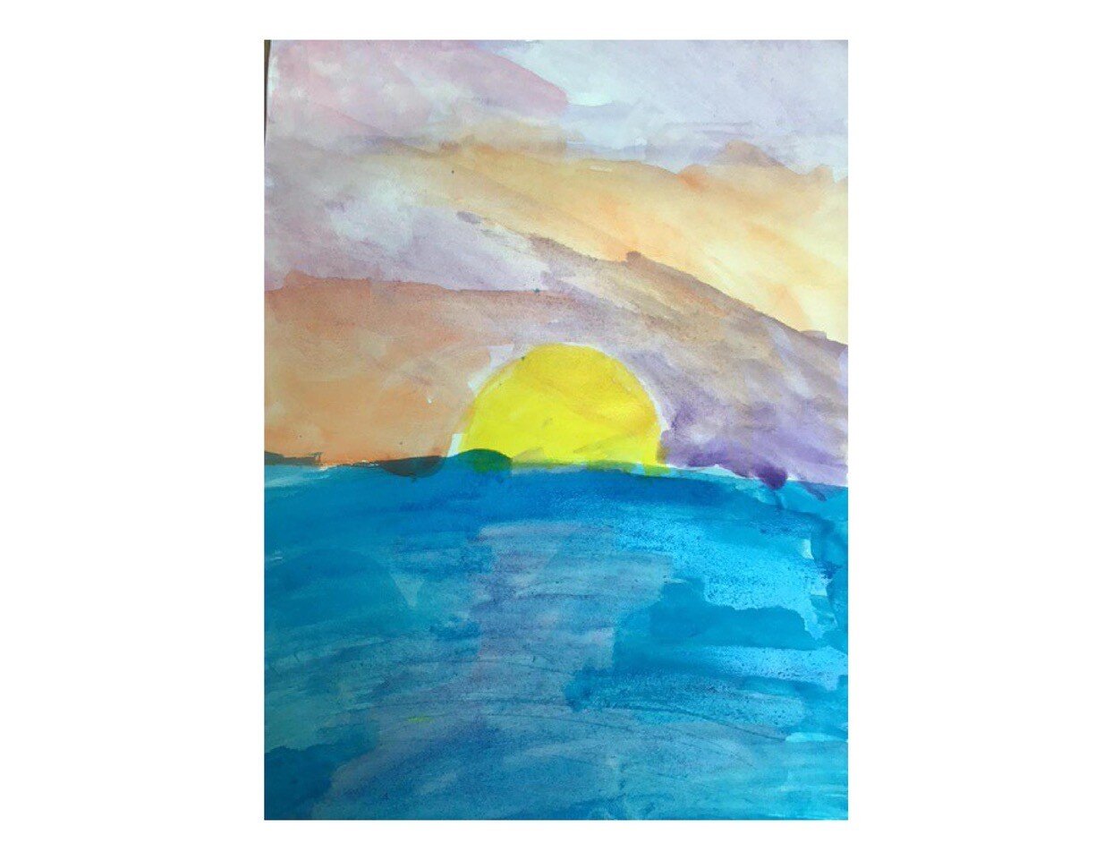 Peace &amp; Quiet (sunset watercolour) by Ishaan SAMANT, Hereward House School, Form 3, Aged 9