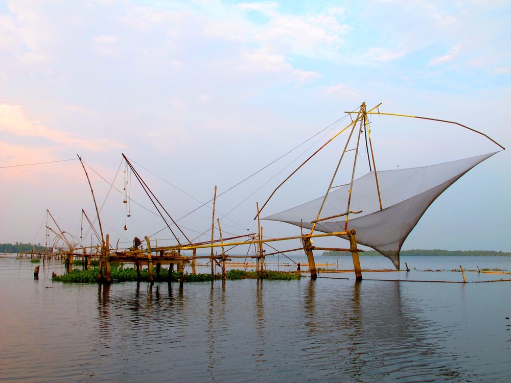 The Chinese fishing nets in Cochin, Kochi.