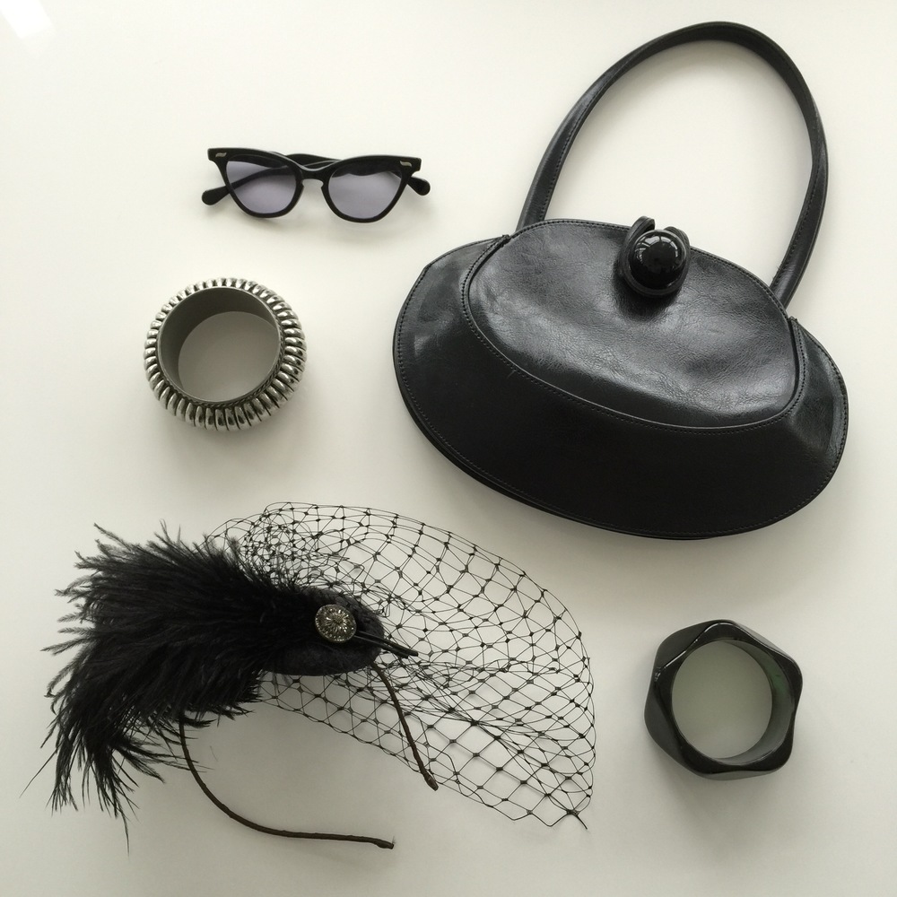 Accessories for a black and white outfit. Love a bangle or two!