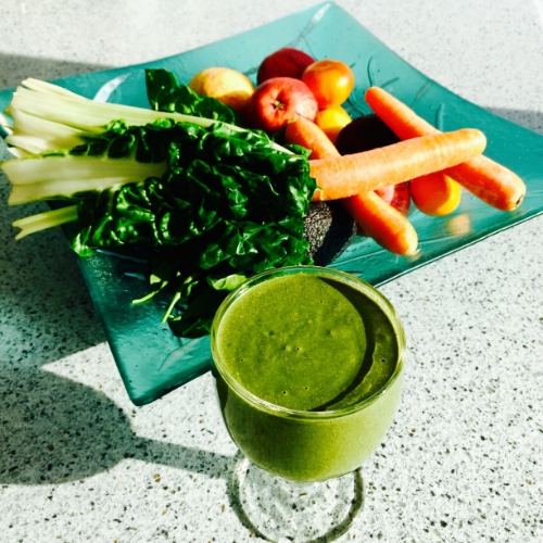 Chard, spinach, carrots, raw peppers, apple, pear or berries equals beautiful skin, great health and successful weight loss.