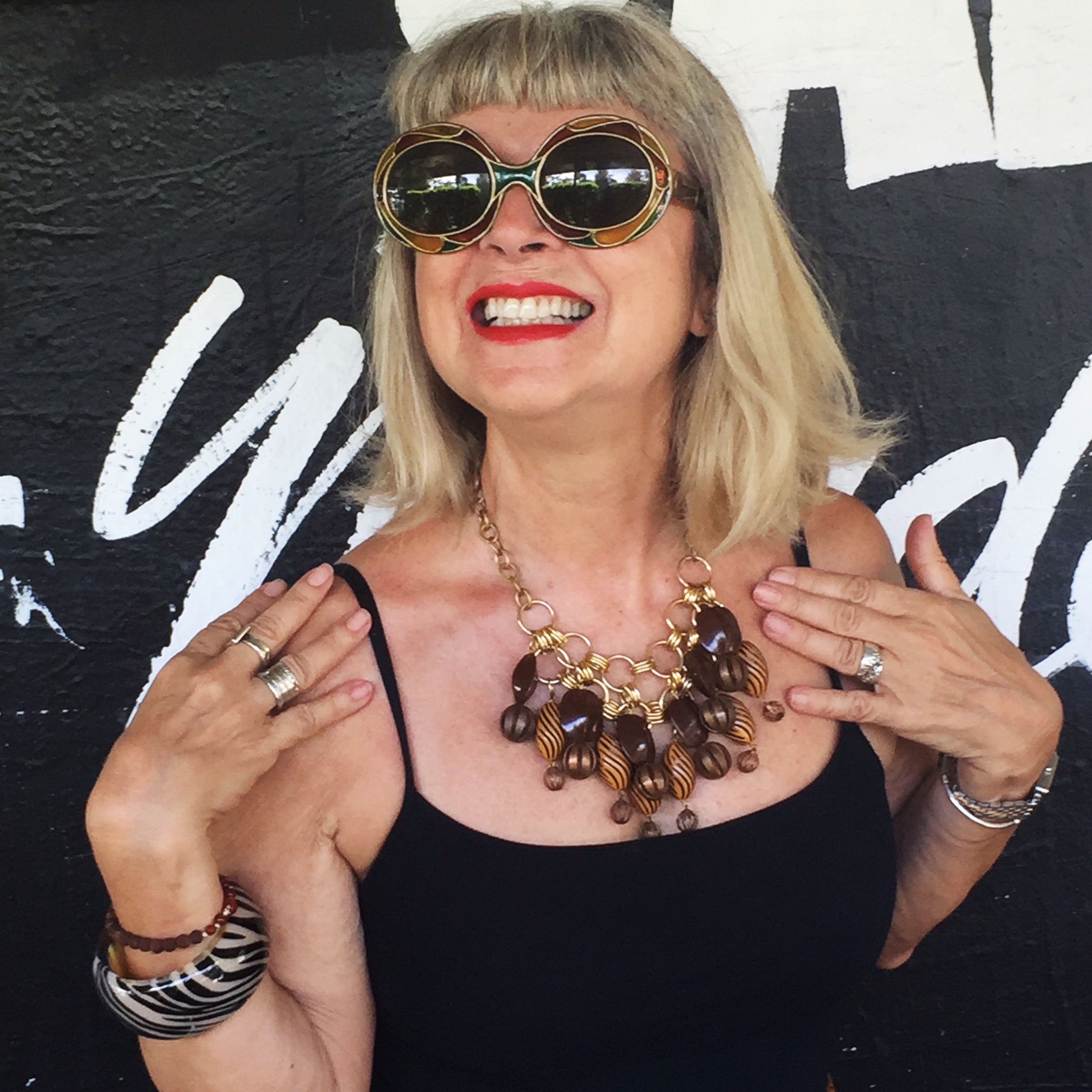 Vintage sunglasses, vintage bangle and now a vintage necklace to complete my brown theme!