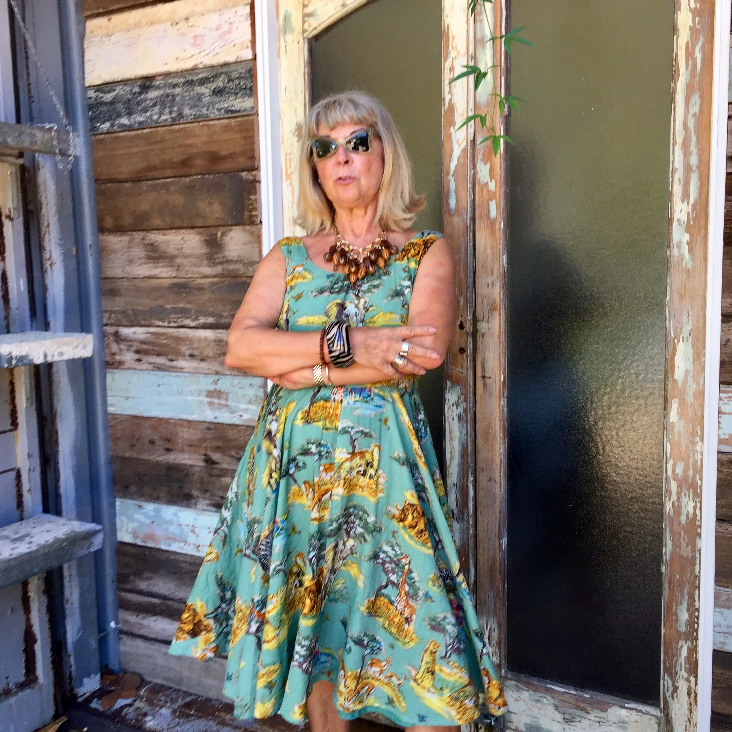 Not the best expression, but love the way the skirt blows out in the breeze!