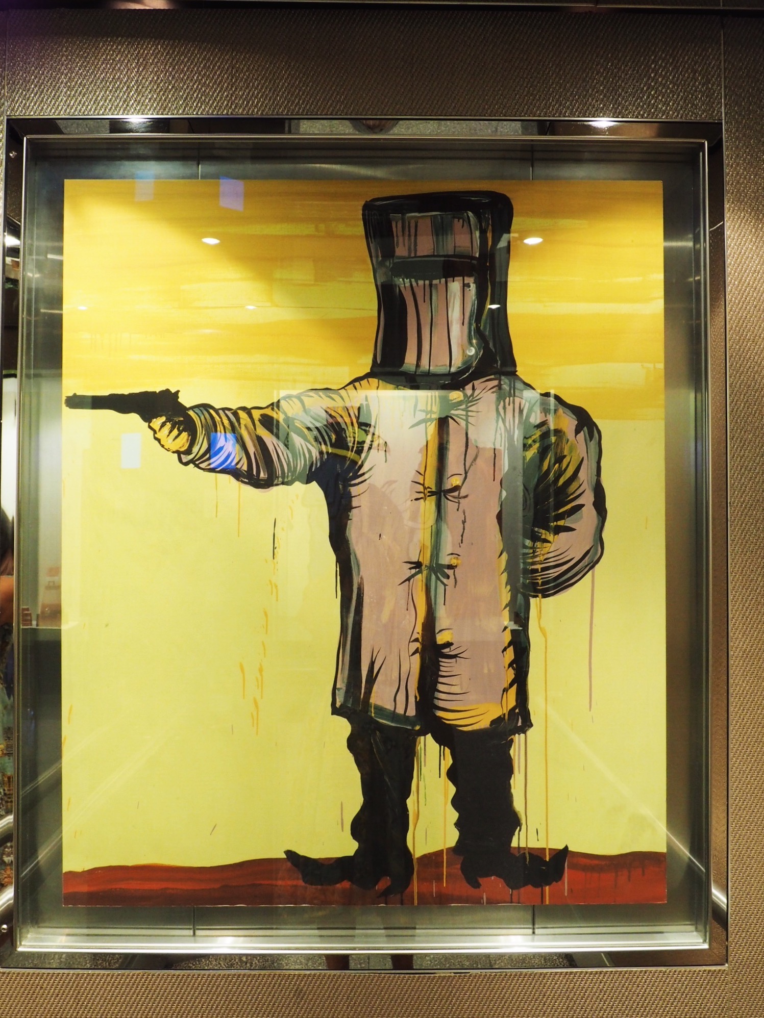 Adam Cullen's art. The Cullen Hotel's lift. Melbourne.