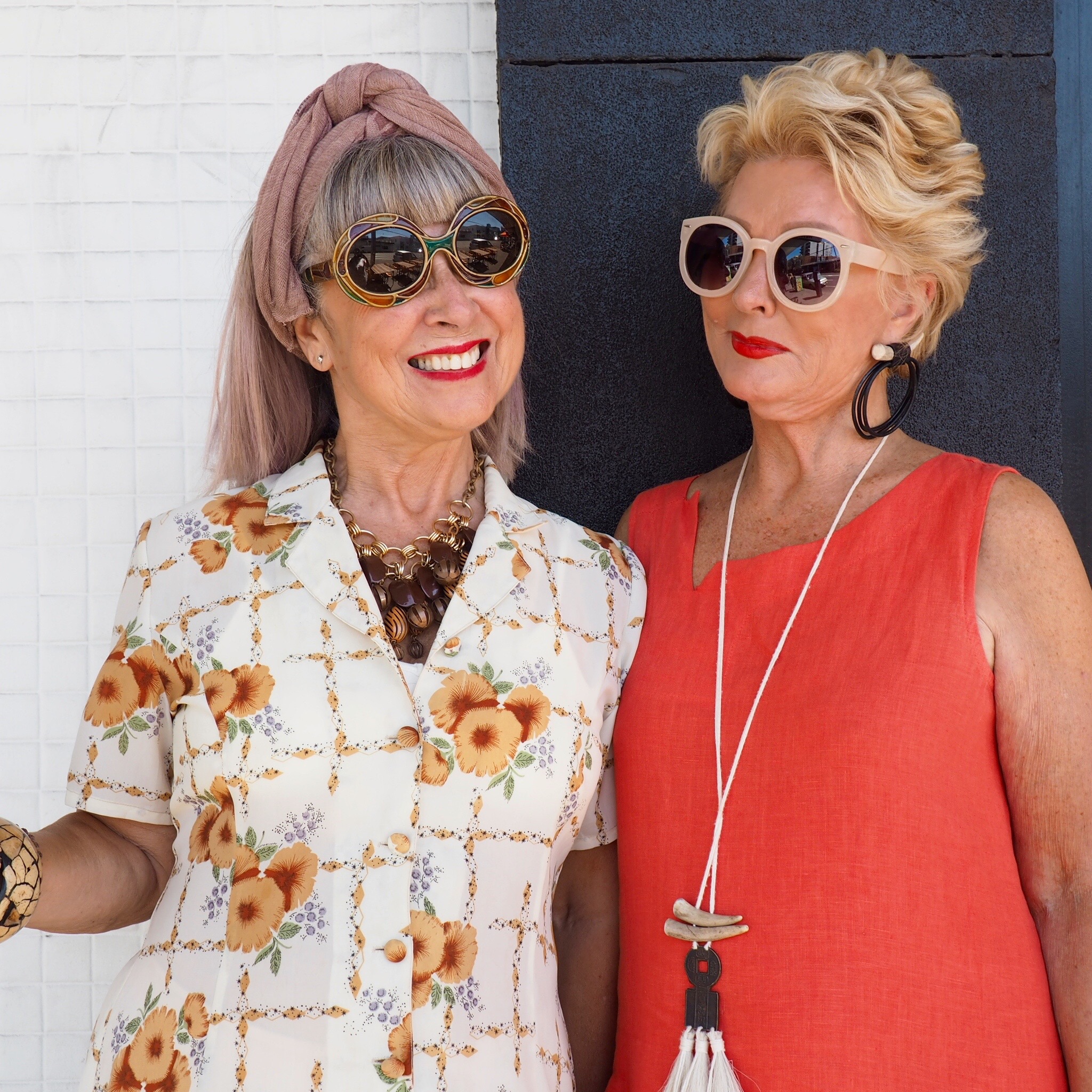 My $15 vintage dress. Vintage sunnies. With The Stylish Woman, Melbourne.