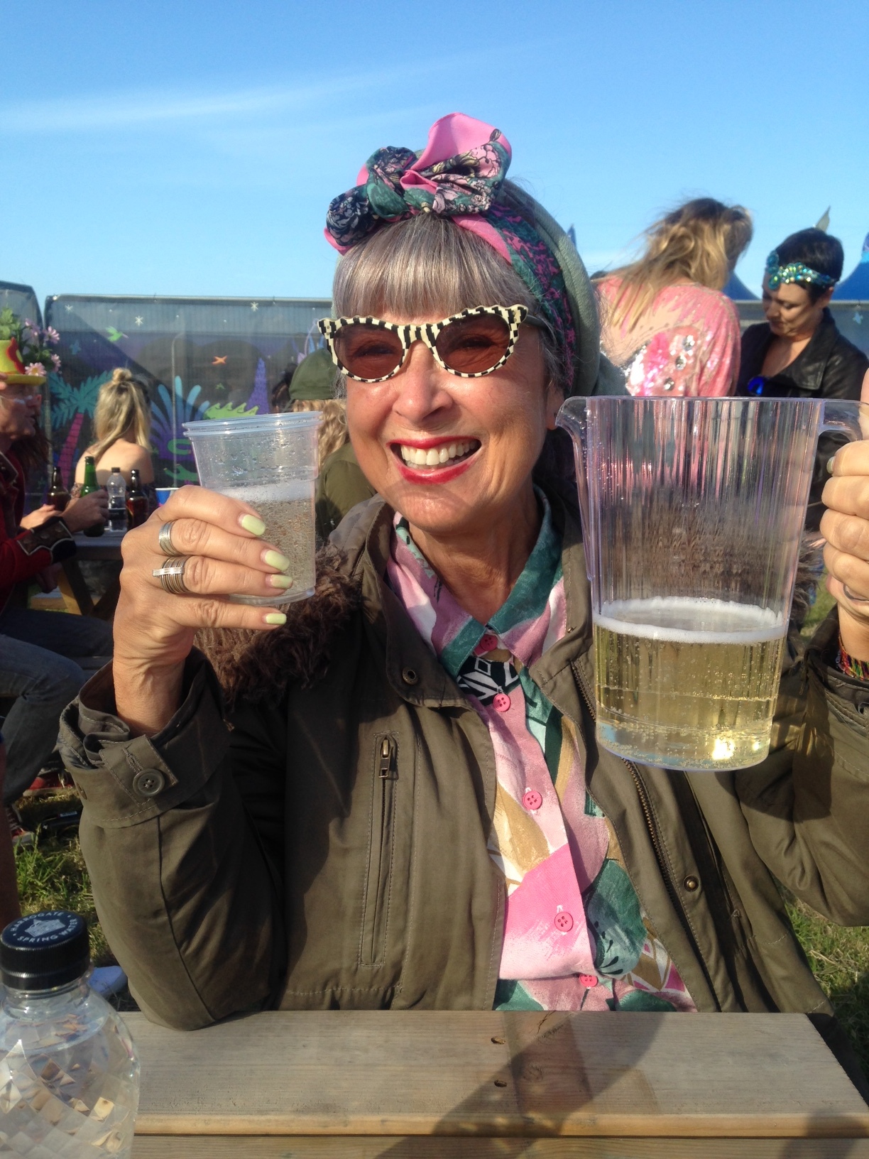 A jug of prosecco always helps you survive a festival!
