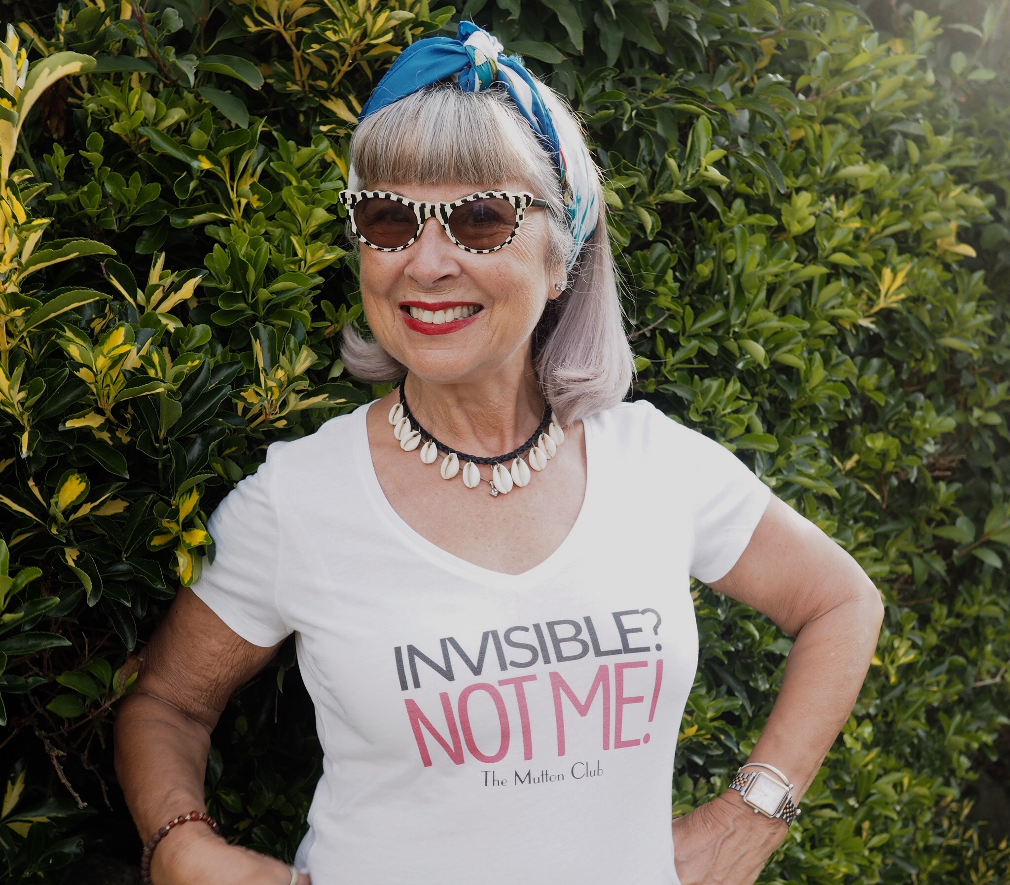 My awesome tee shirt from The Mutton Club , for women over 40.