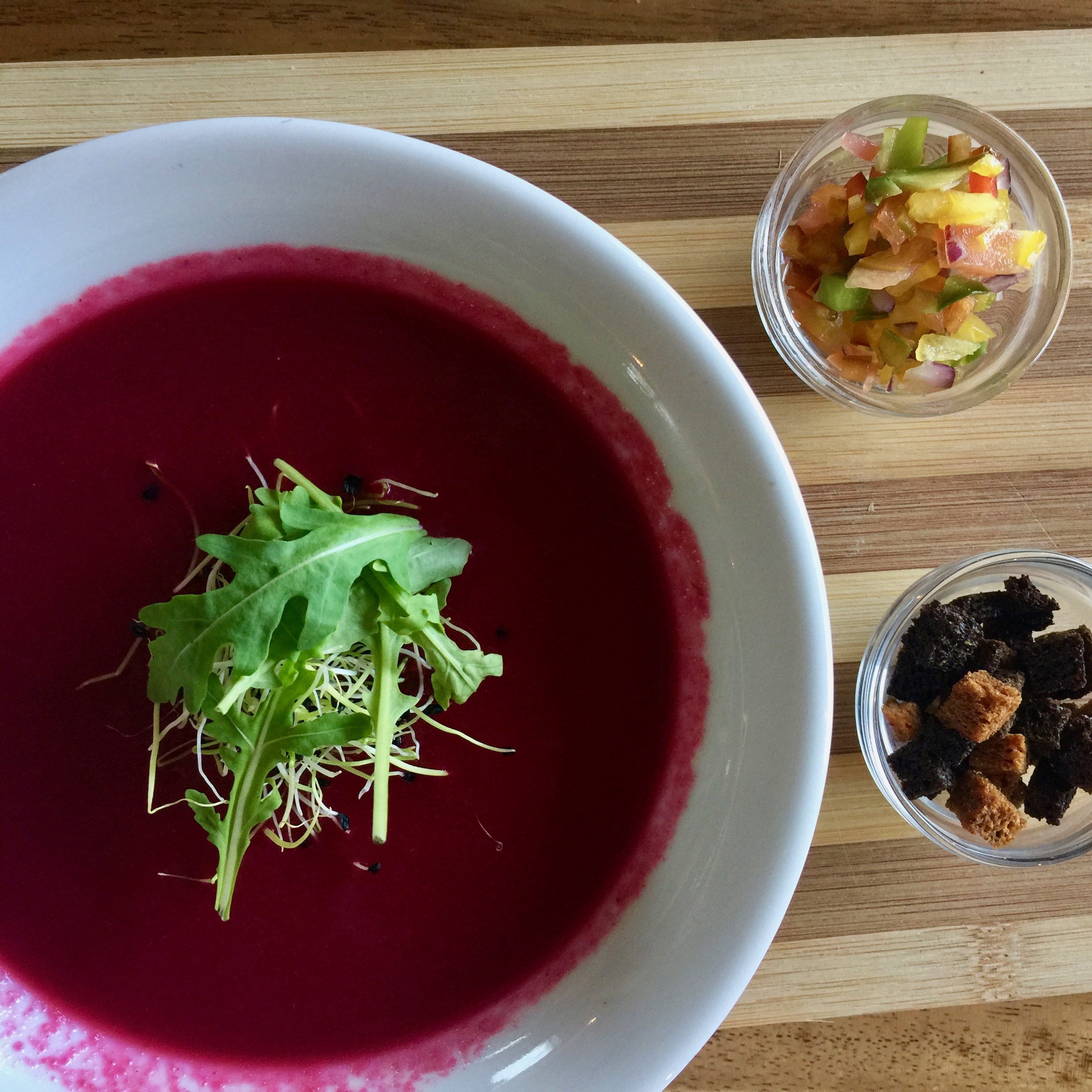 Beetroot gazpacho at Wild Beets