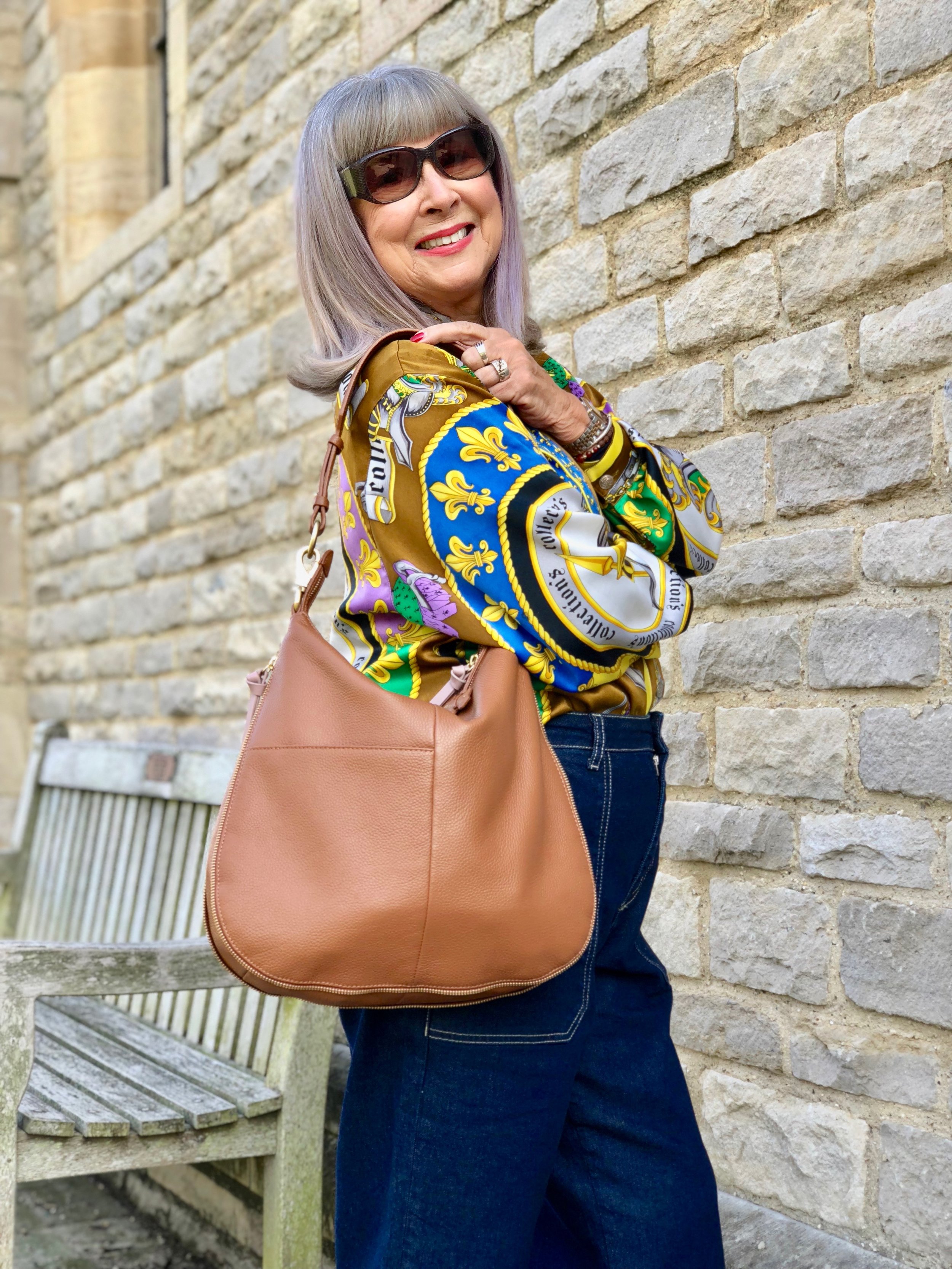 Vintage shirt, Radley bag.