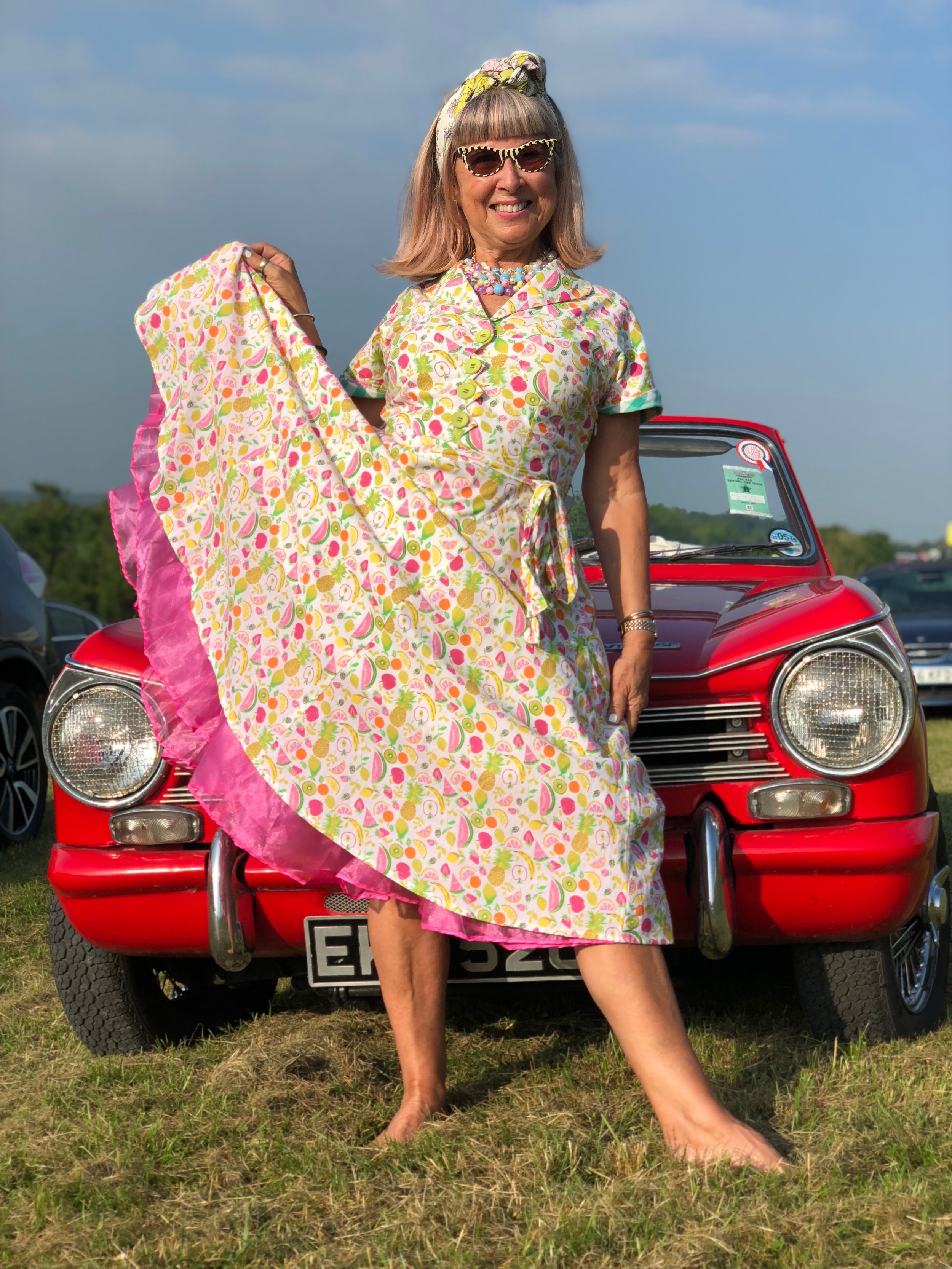 retro 50s dress with vintage car