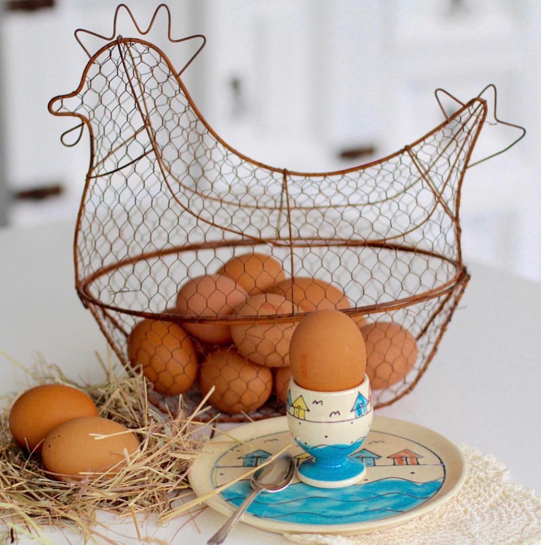 Eggs in egg basket