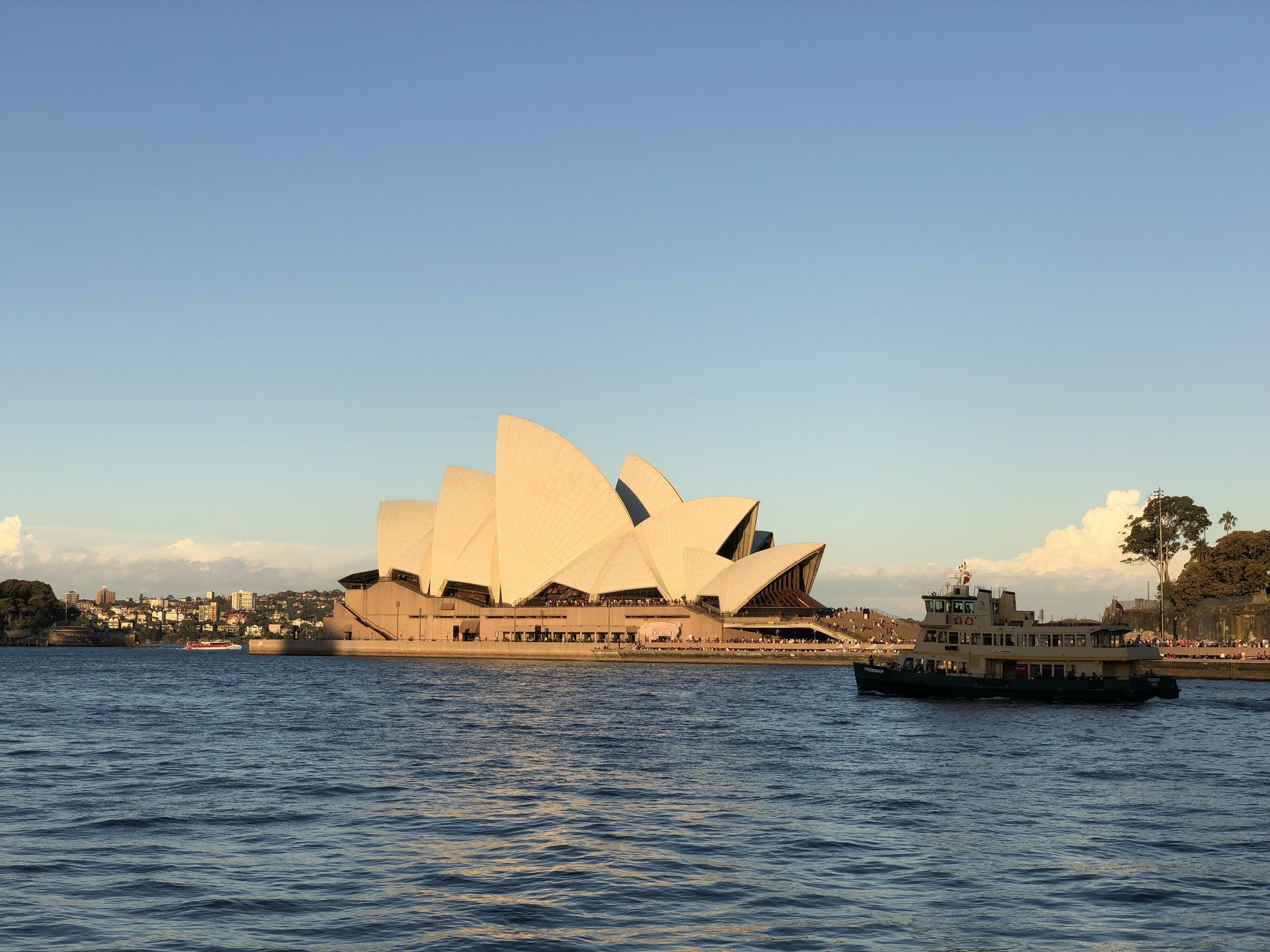 Sydney Opera House looking beautiful at sun set.