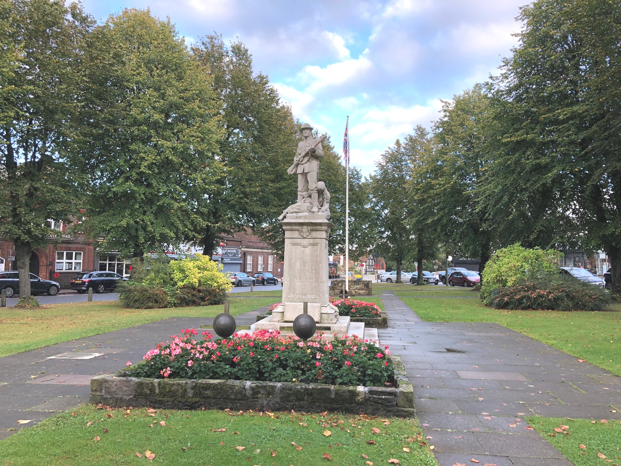 A nice park in the middle of the village.