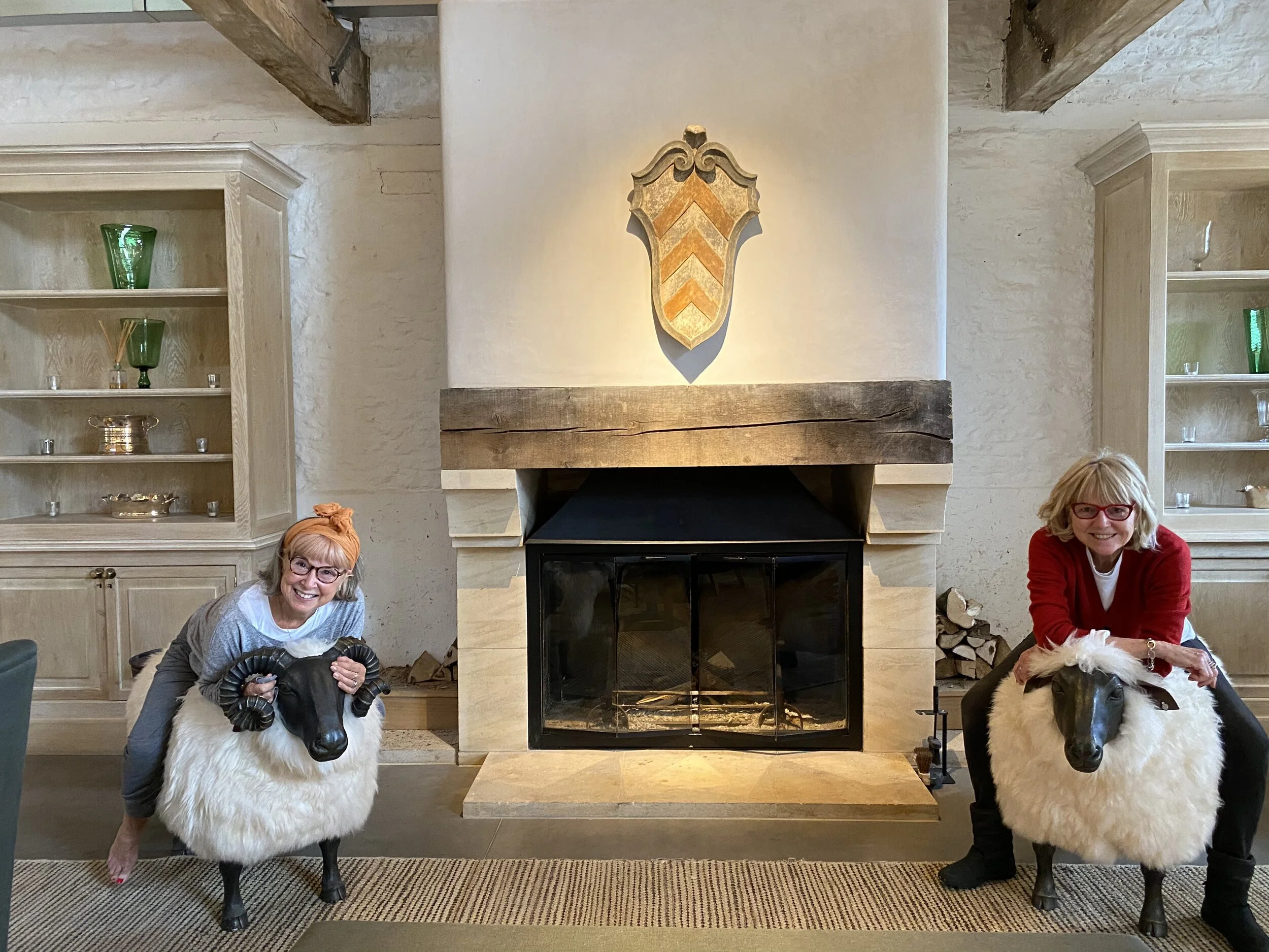 These sheep seats cost more than the sheep outside, but gosh they were super comfy and such fun!