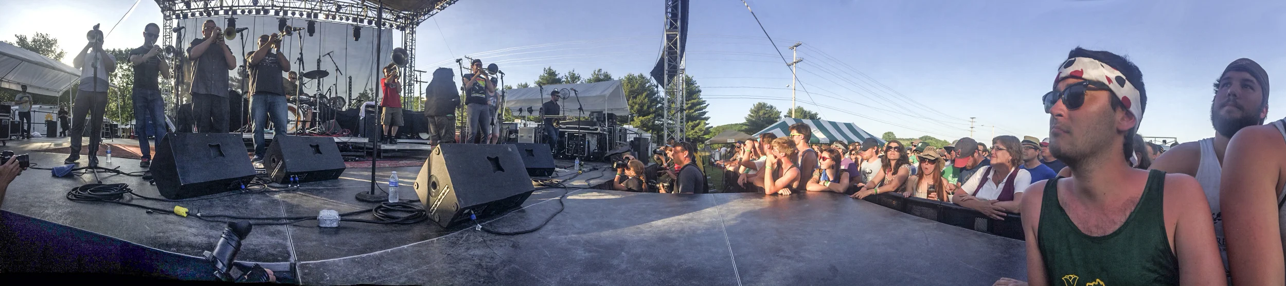 No BS Brass Band took the main stage midday Saturday.Shot with iPhone 5s