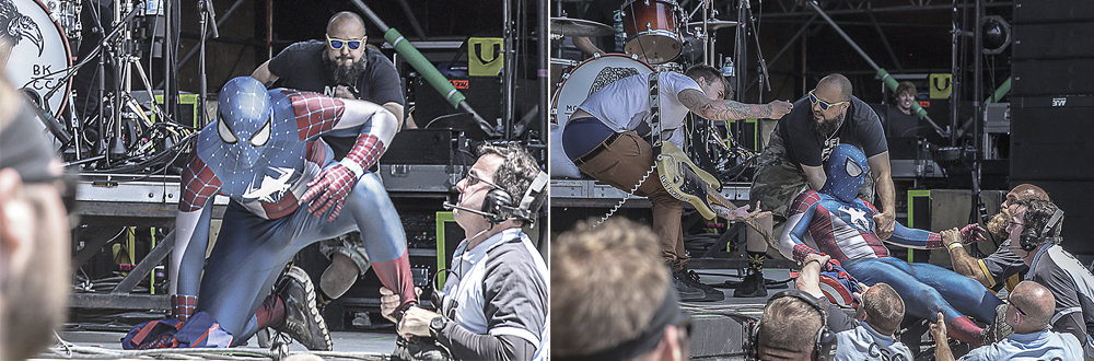 "Cap'n Spider-Man's" Spider sense will malfunction and he will make a mad dash to the stage at the wrong time.