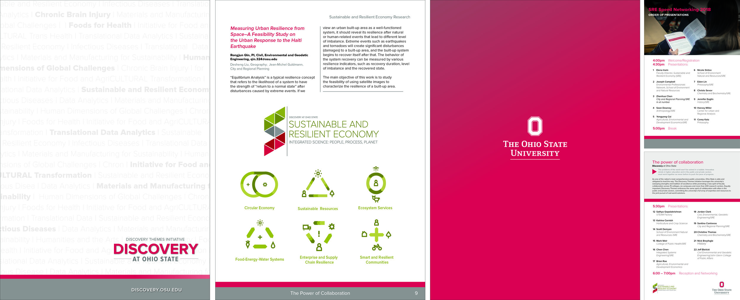 The Ohio State University, Sustainability &amp; Resilient Economy Discovery Brochures Concept and design with InDesign; Photography