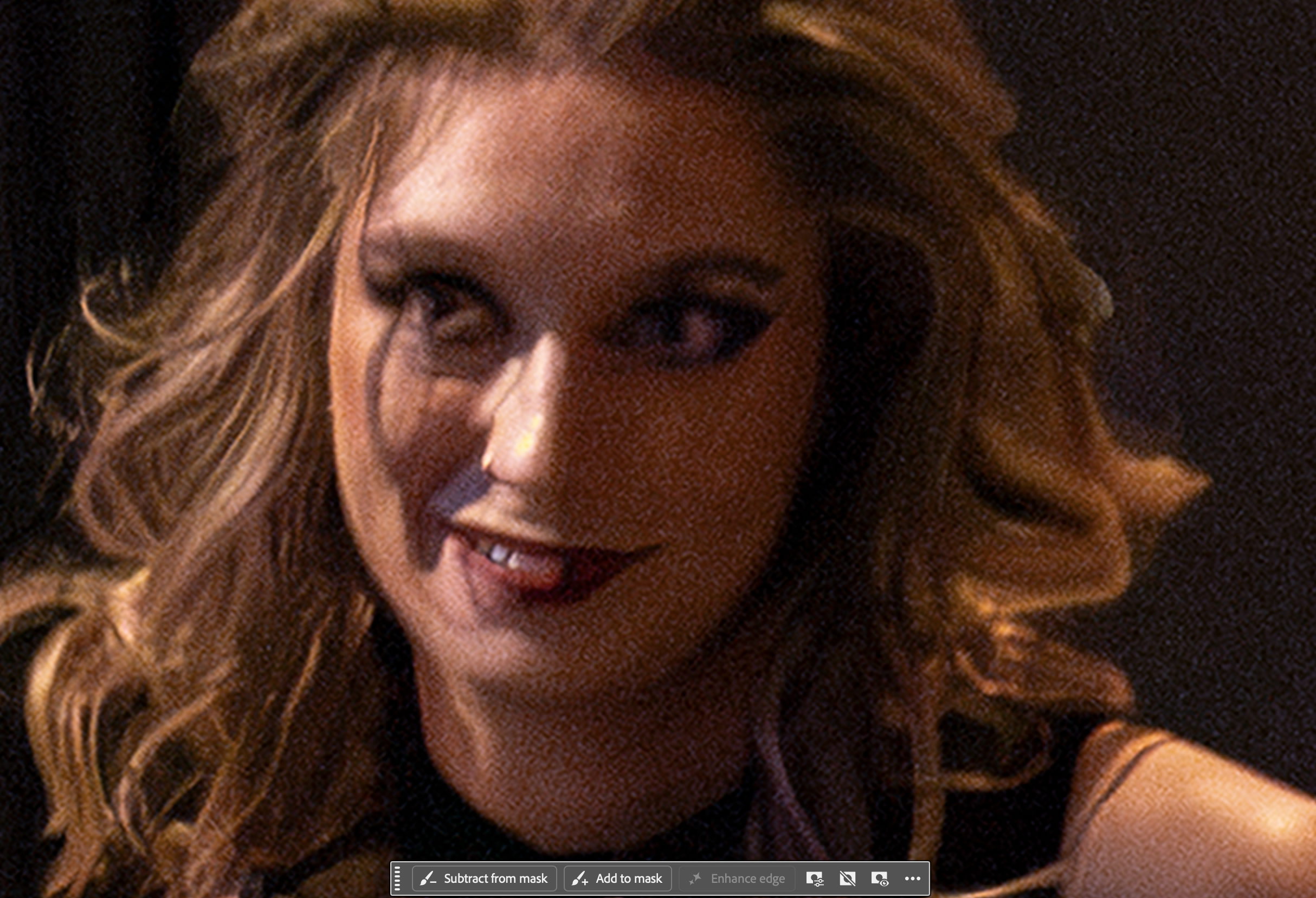 The same event photo after Camera Raw adjustments, before retouching