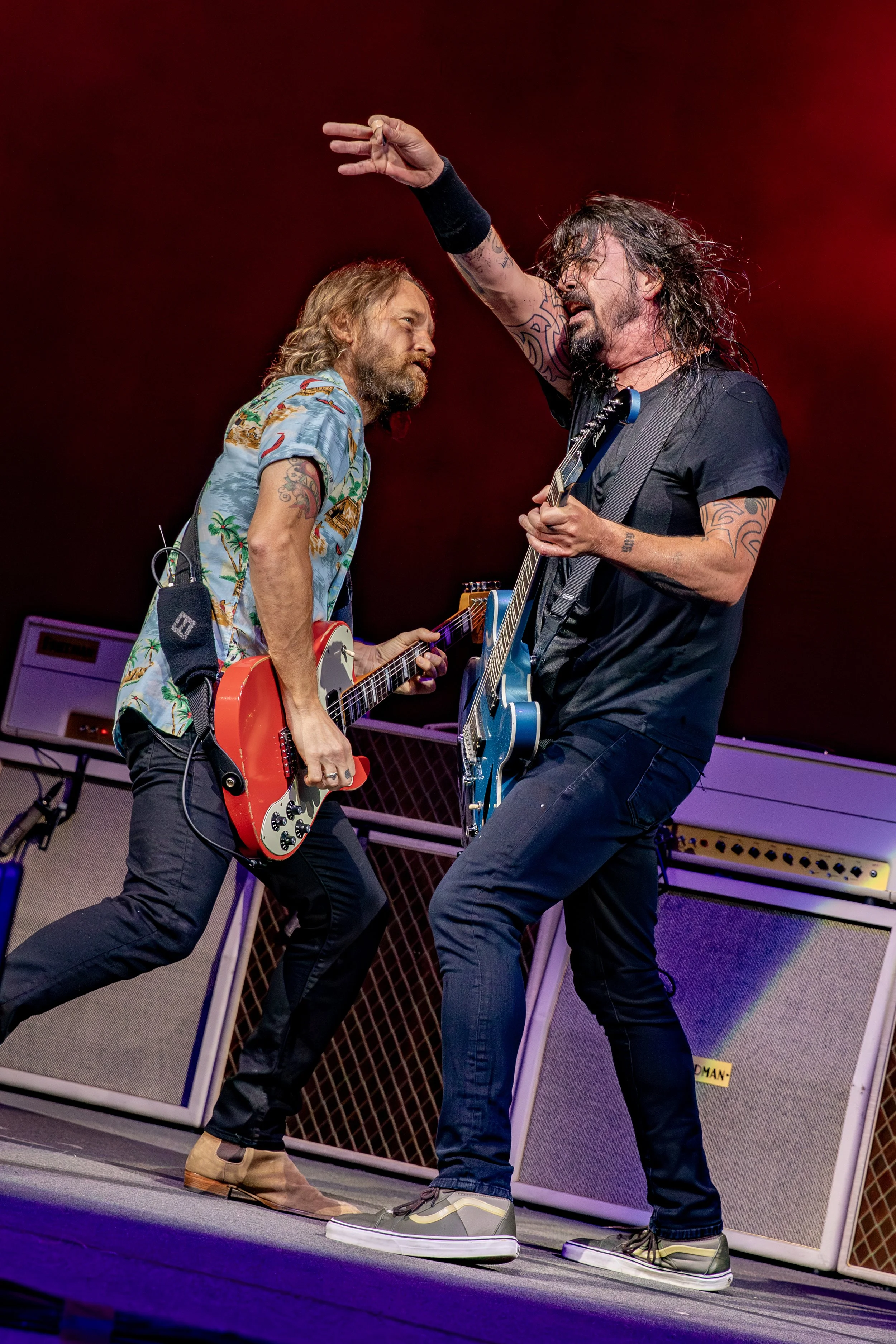 Dave Grohl and Chris Shiflett live at Blossom Music Center in Cuyahoga Falls - Harry Acosta Photography