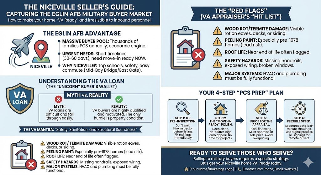How to Sell Your Niceville Home to Military Buyers: Making Your Property Irresistible to VA Loan Buyers from Eglin AFB