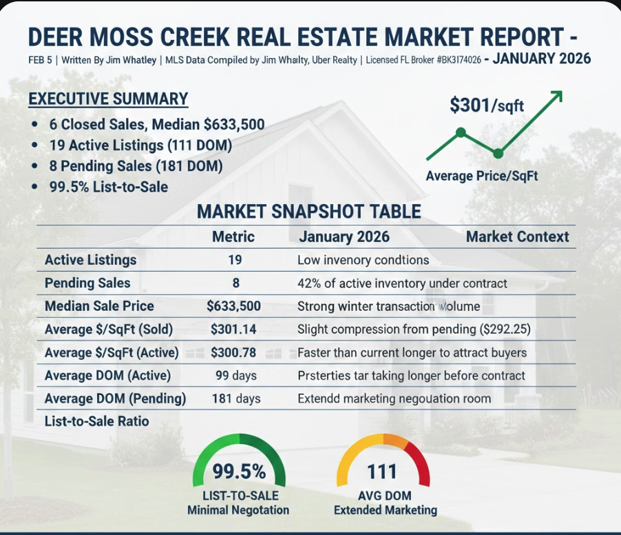Niceville Deer Moss Creek Real Estate Market Report - January 2026