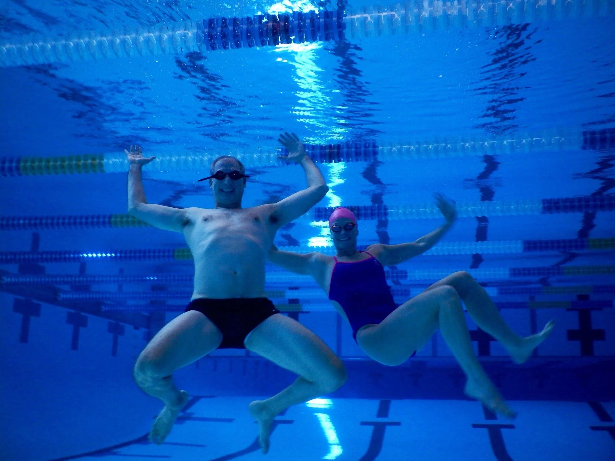 Under water aerobics - Jon Blank and Erika