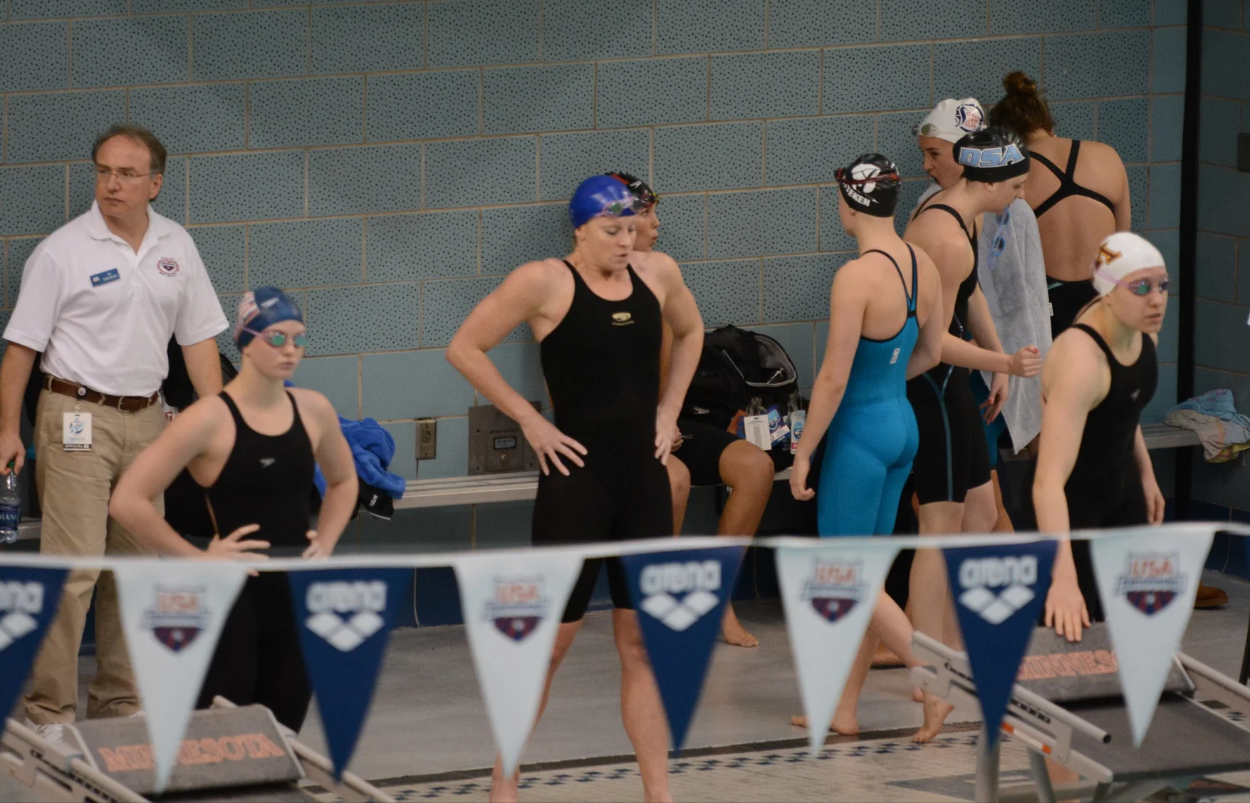 Taking an extra big breath before my no-breather 50 free in MN