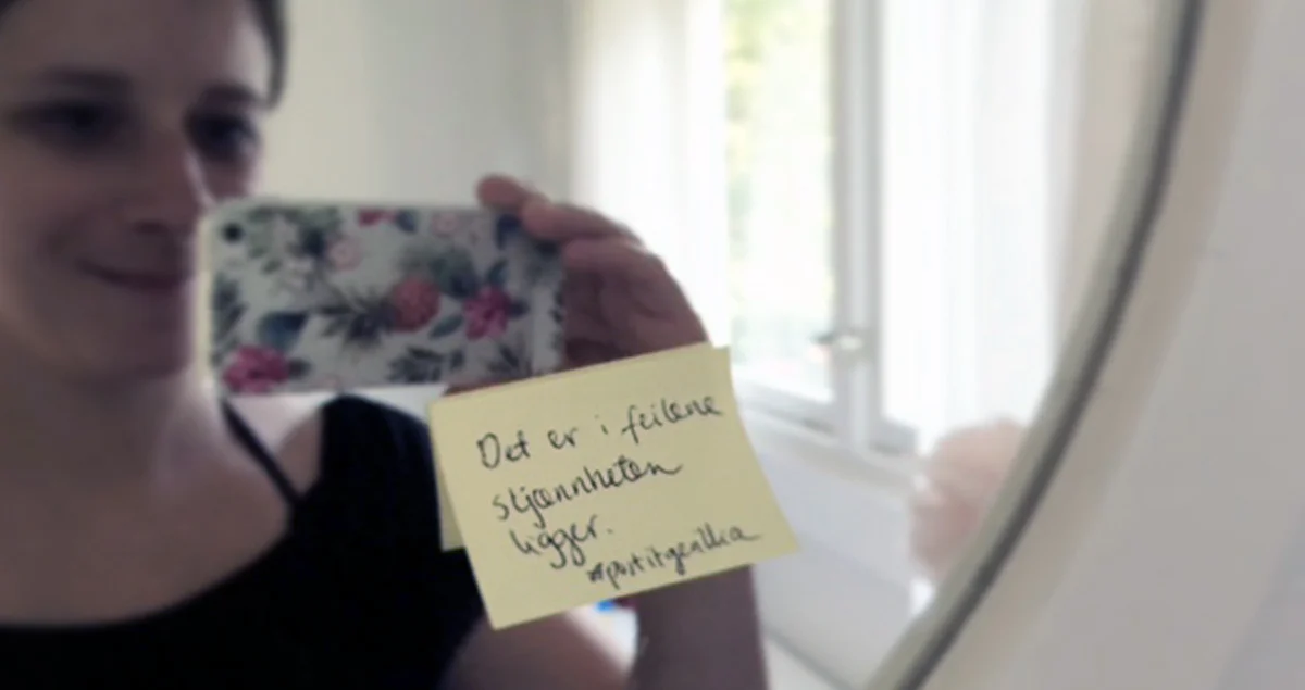 Det er i feilene skjønnheten ligger. #postitgeriljaen (Ganske passende at jeg har stavet gerilja feil på postit-lappen da)