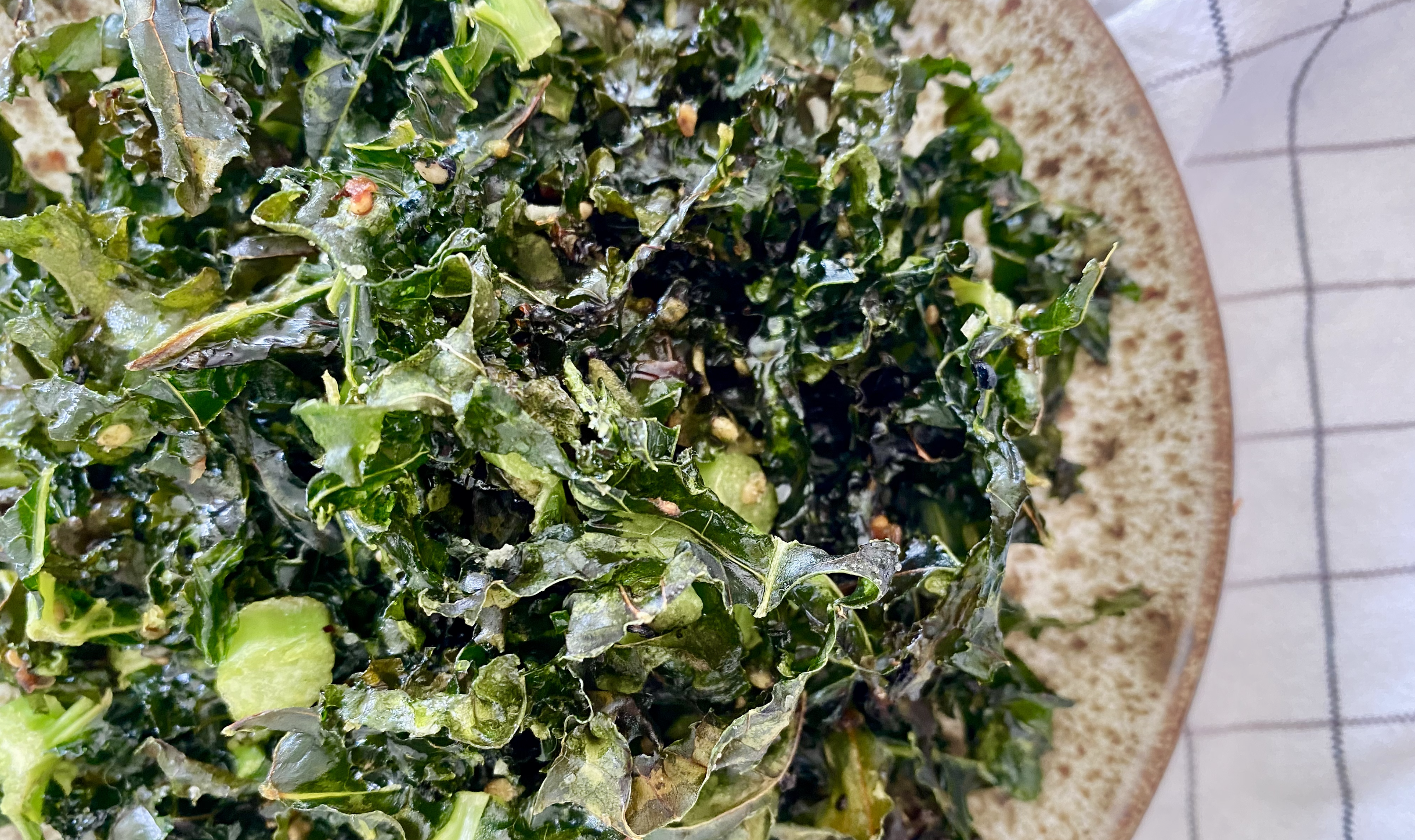 Grønnkålchips med hvitløksolje