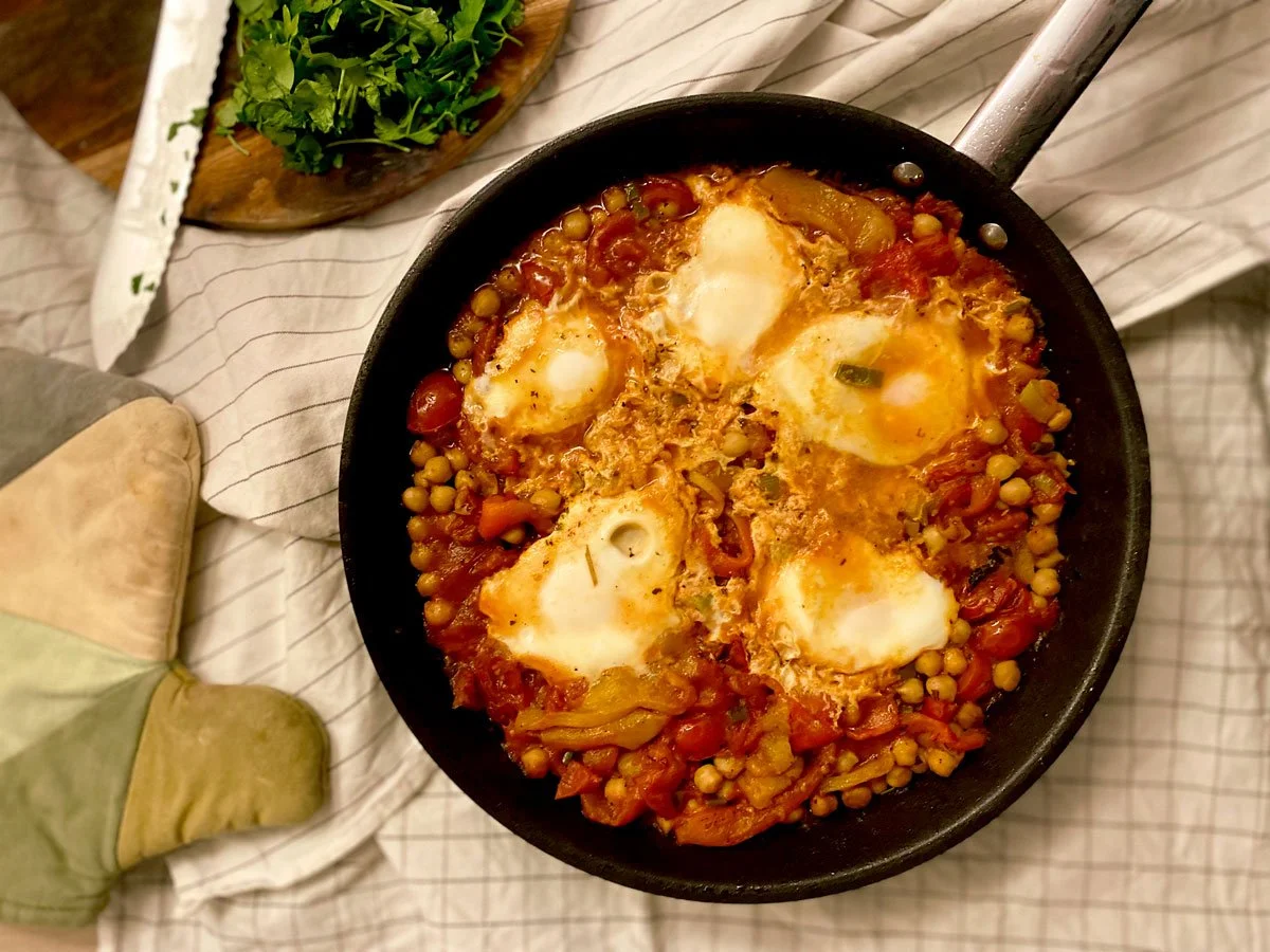 Shakshuka med grilled paprika