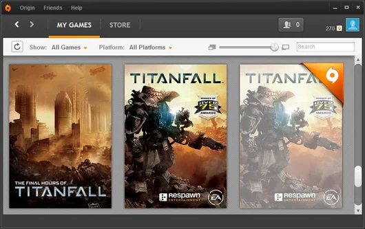 My EA Origin PC games library with app tiles for the Longform app, the retail version of the game and the beta version that I can hide from the library but can't seem to actually remove