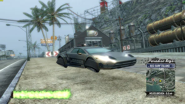 Jansen P12 88 Special with the ski jump in the background via the Burnout Paradise mods.