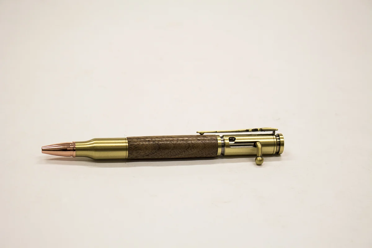 Black Walnut 30. cal Bullet Click Pen