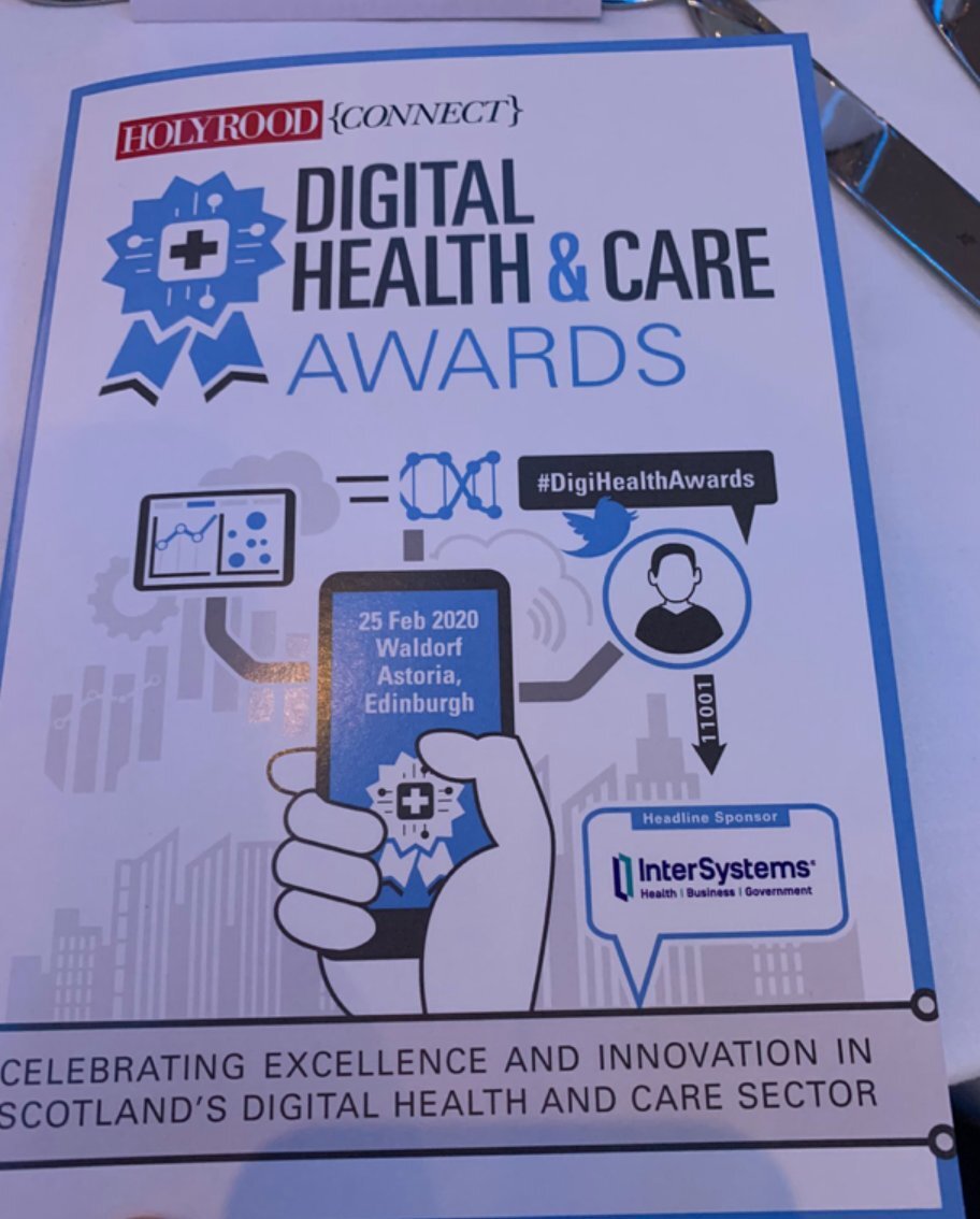 Recognised in the Industry Collaboration Award category at the Holyrood Digital Health &amp; Care Awards.
