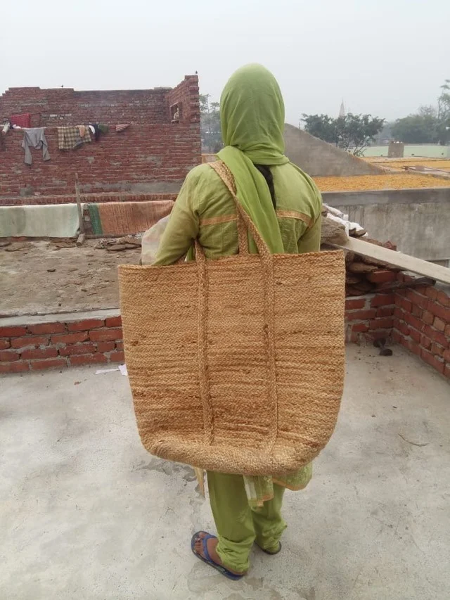Oversized jute handwoven laundry basket . Never thought we’d be excited for laundry, yet here we are.