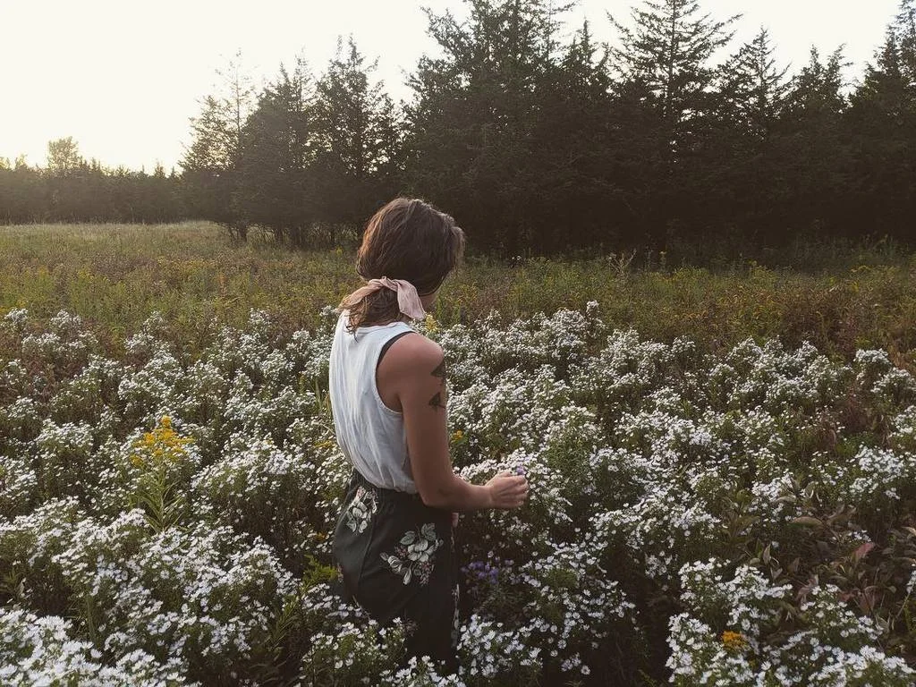 Take a Deep Breath and smell the flowers. Sedative nerve tonics and relaxants to soothe and support the nervous system. Geraldine in a field of fall flowers and medicine.