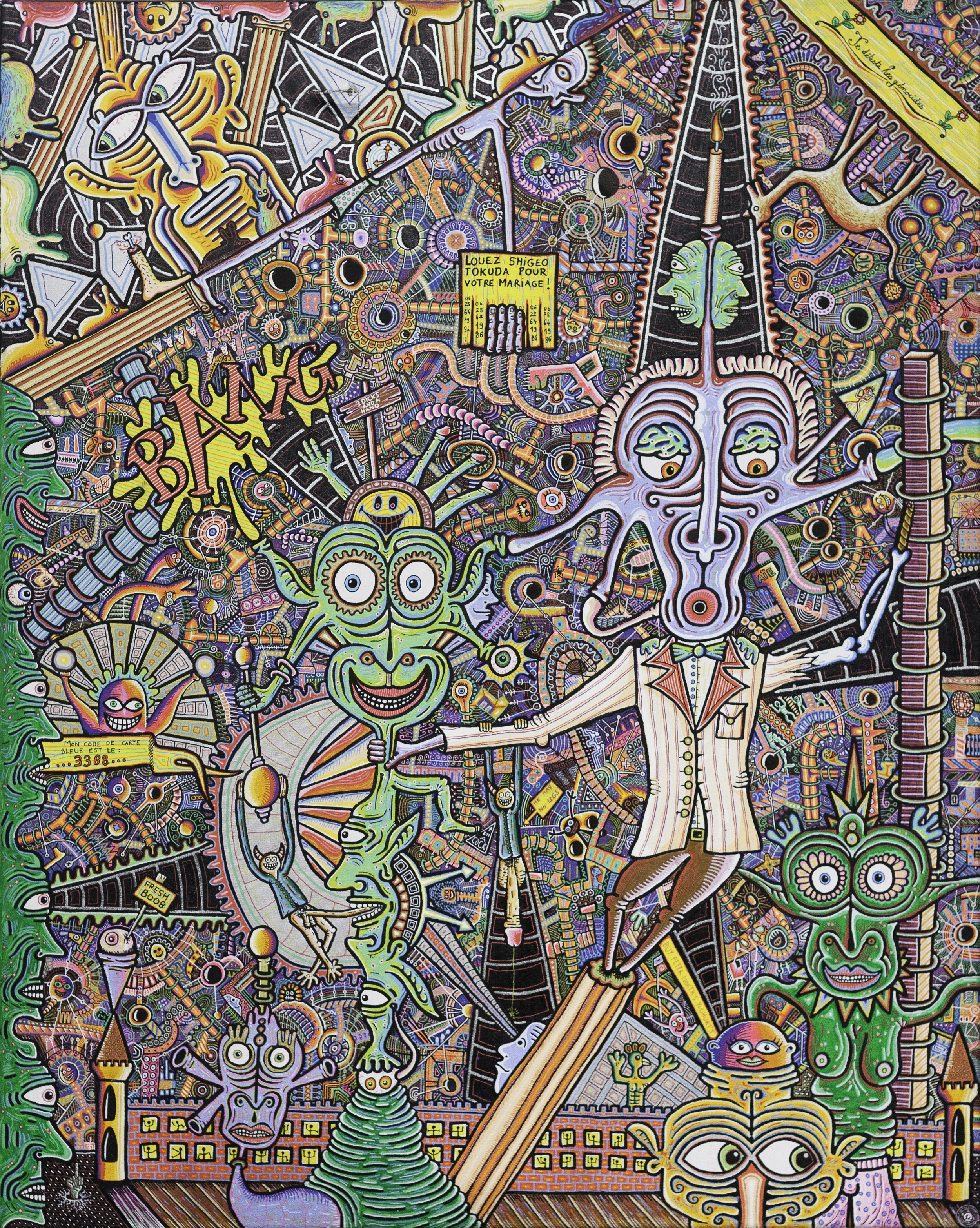 Untitled, 2012, 80x100cm, Acrylic and Posca on canvas