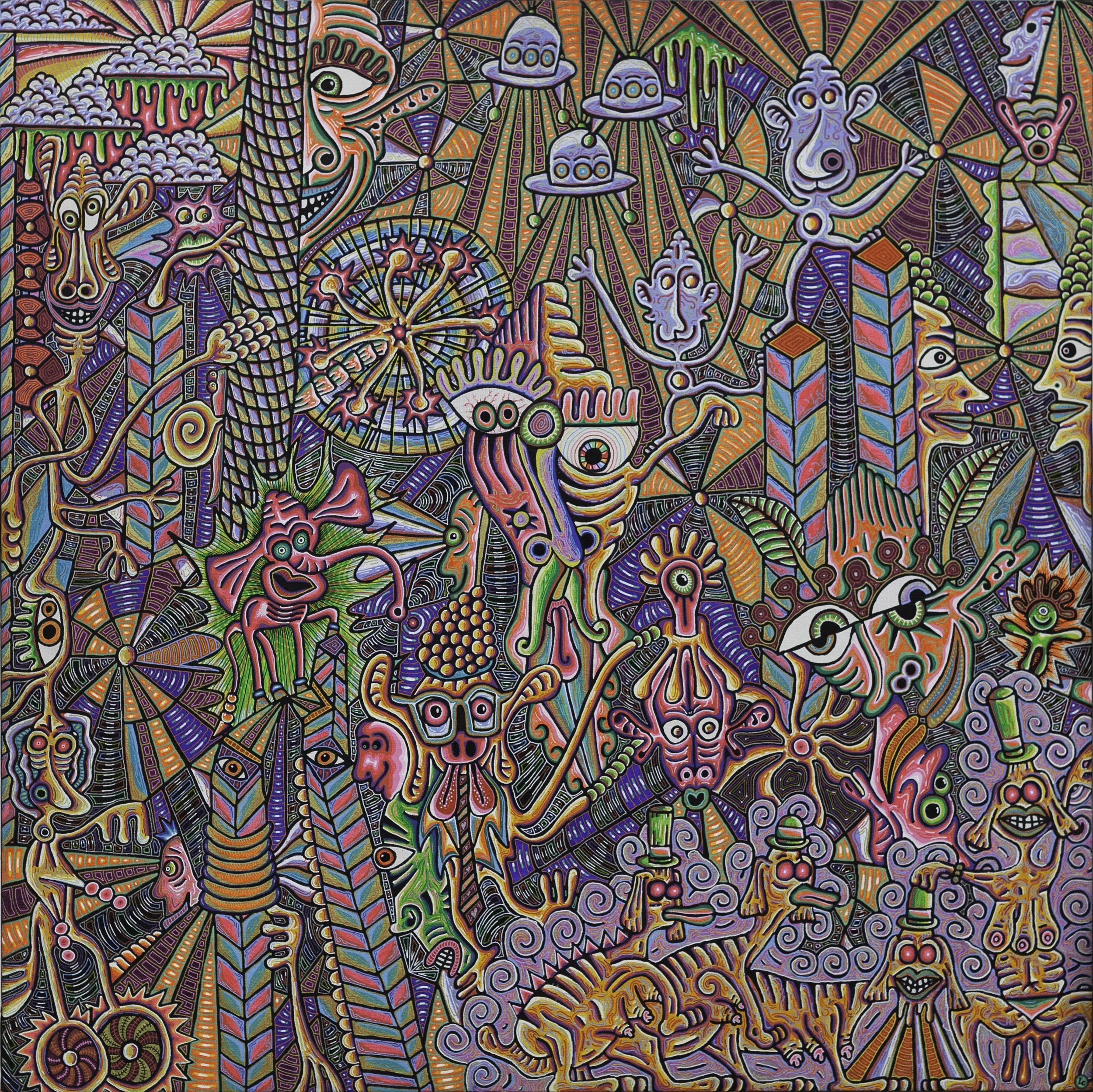 Untitled, 2012, 100x100cm, Acrylic and Posca on canvas