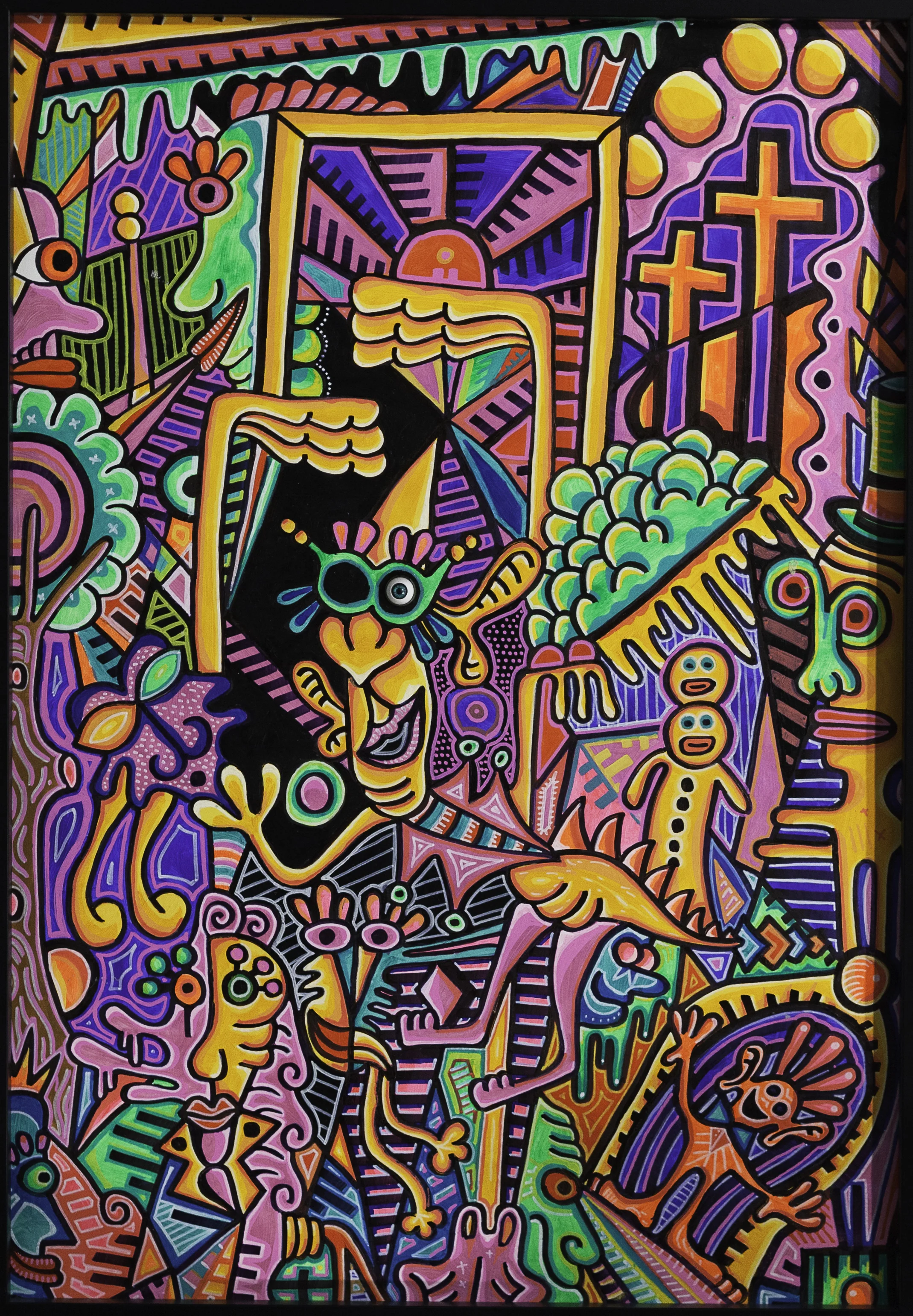 Untitled, 2012, 55x75cm, Acrylic and Posca on canvas