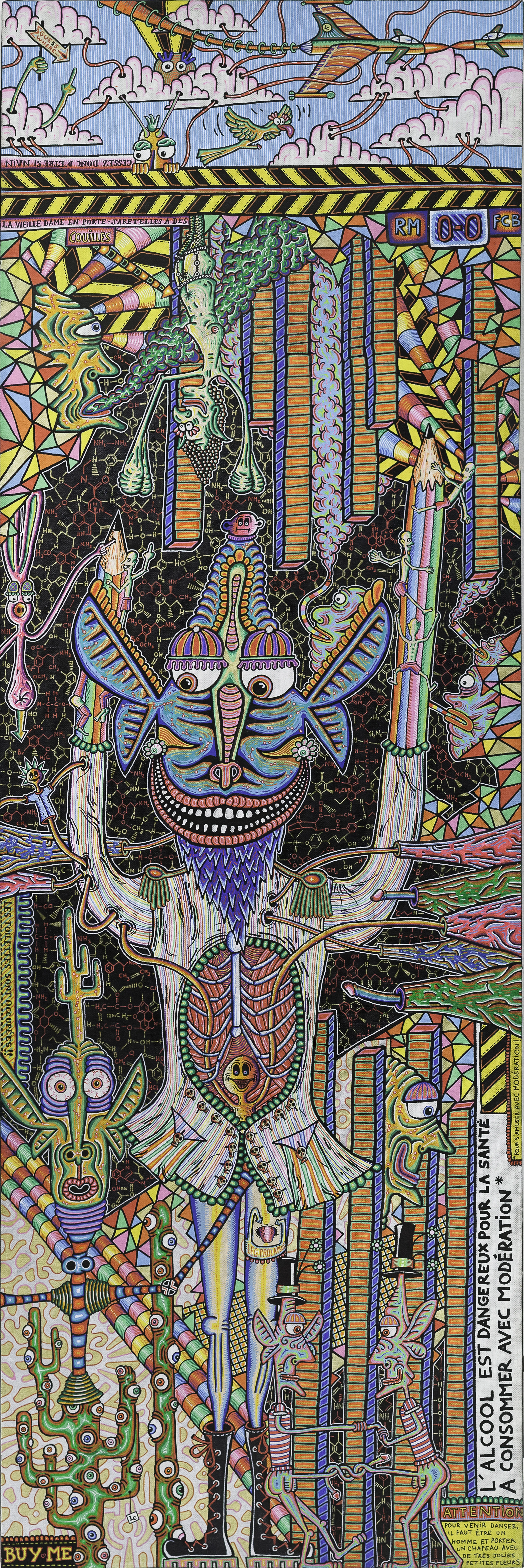 Untitled, 2012, 50x150cm, Acrylic and Posca on canvas