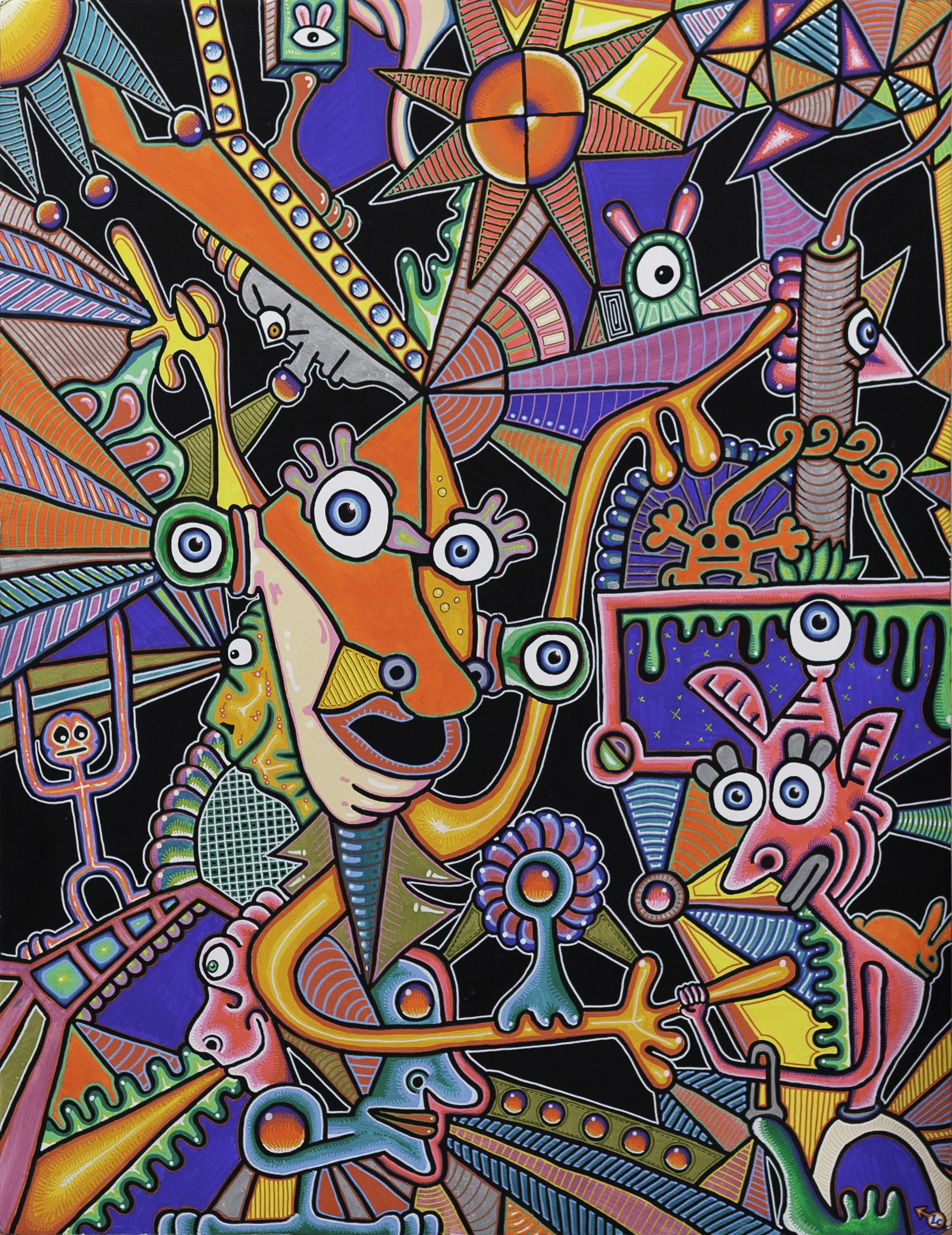 Untitled, 2012, 50x65cm, Acrylic and Posca on canvas