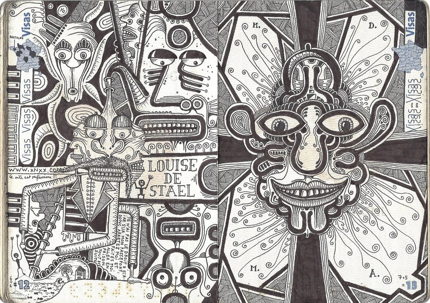 Passport drawing, 2015, Ink