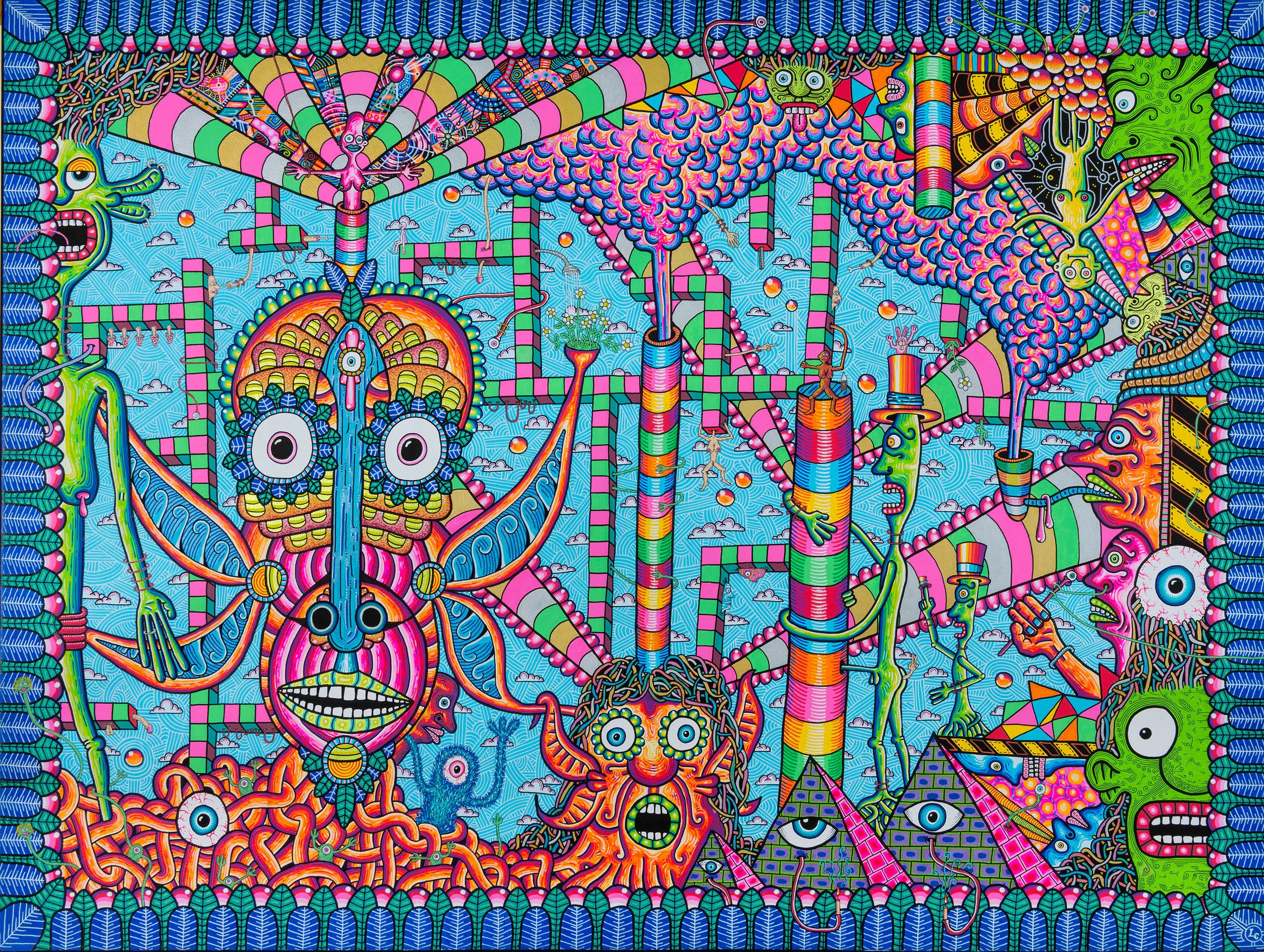 UNTITLED, 2015, 80x60CM, POSCA ACRYLIC AND INK ON CANVAS