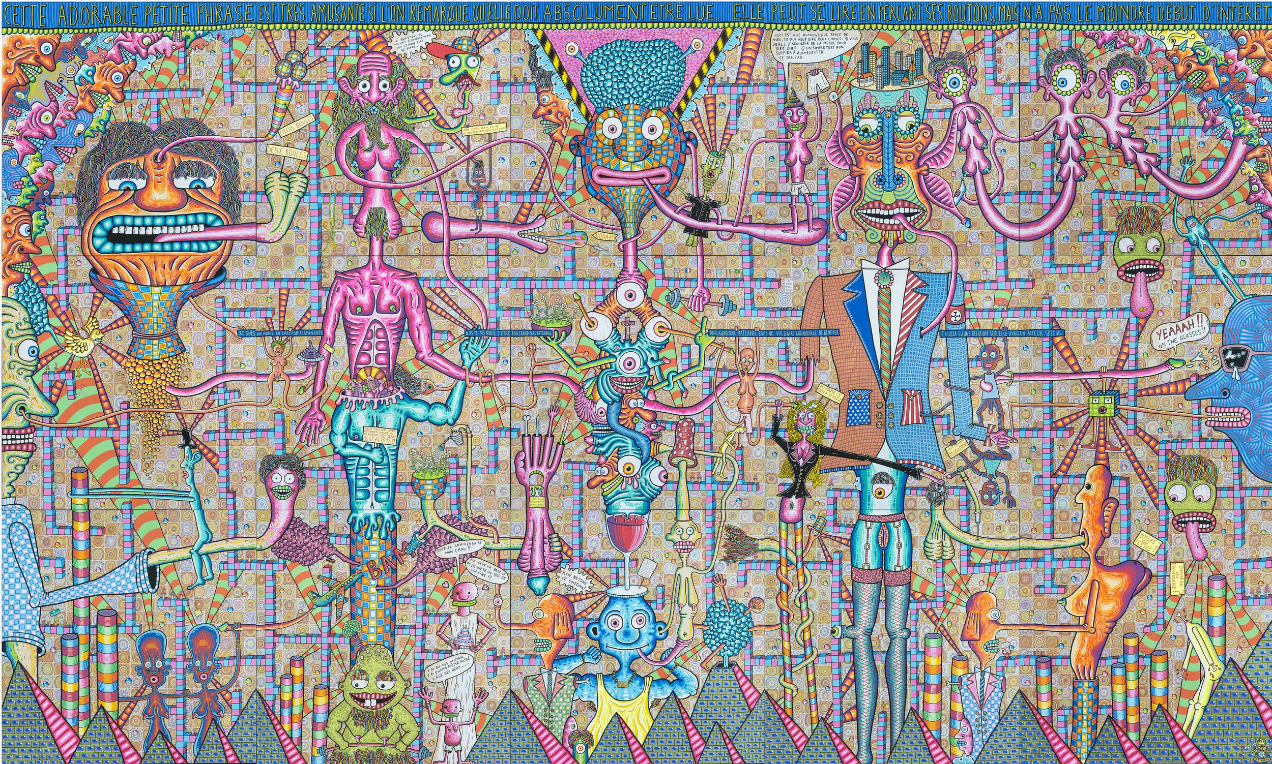UNTITLED, 2016, 250x150CM, ACRYLIC POSCA AND INK ON CANVAS