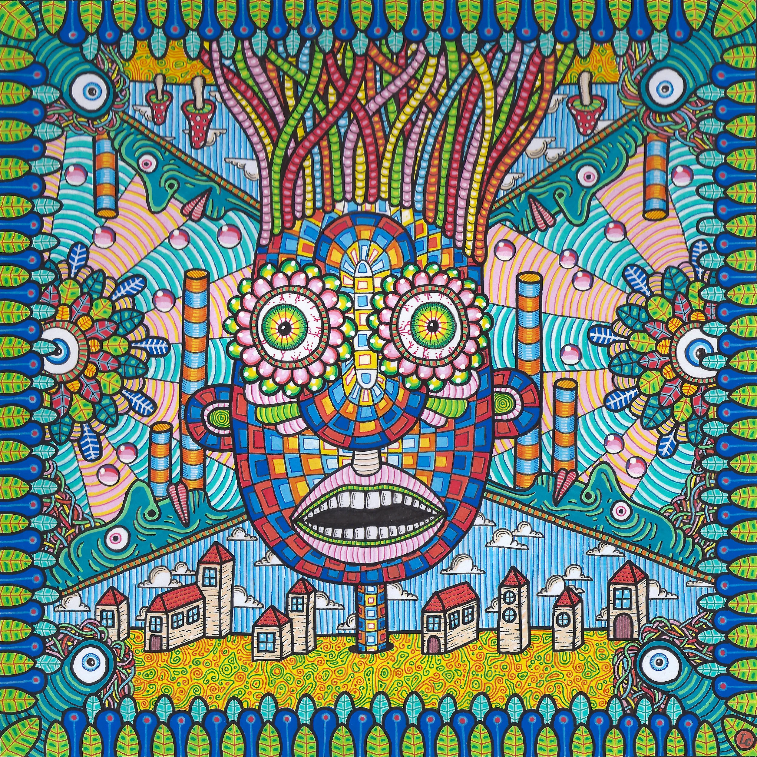 UNTITLED, 2015, 18x18CM, POSCA AND INK ON PAPER