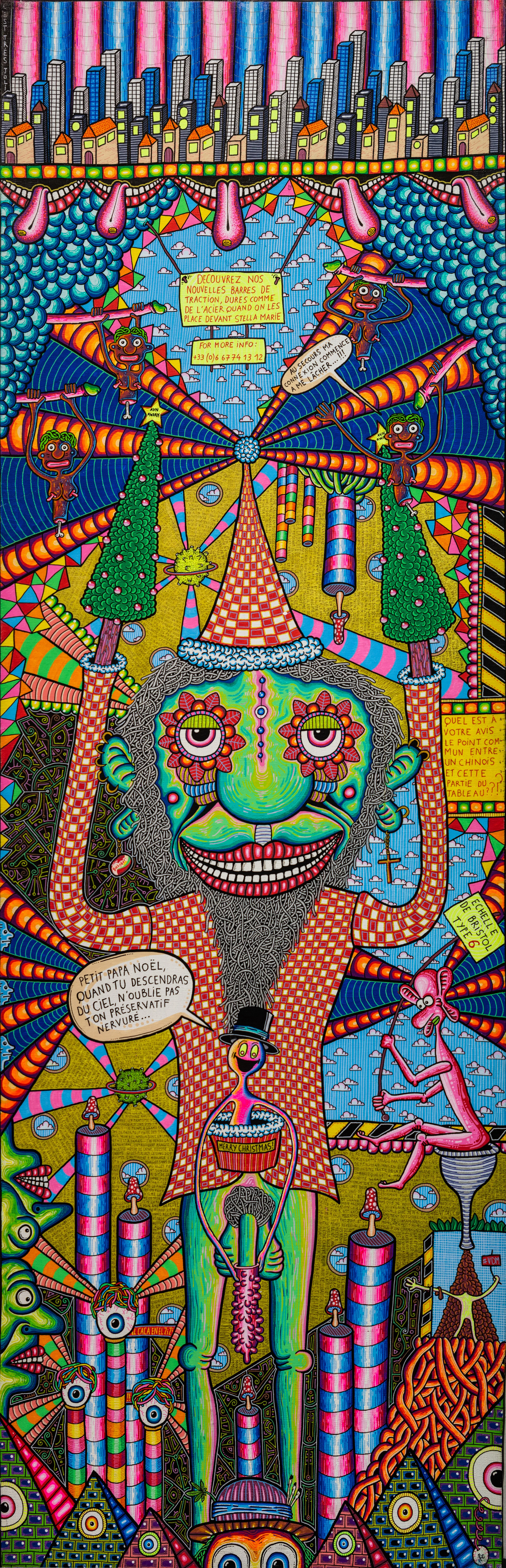 Untitled, 2016, 50x150cm, Acrylic and Posca on canvas